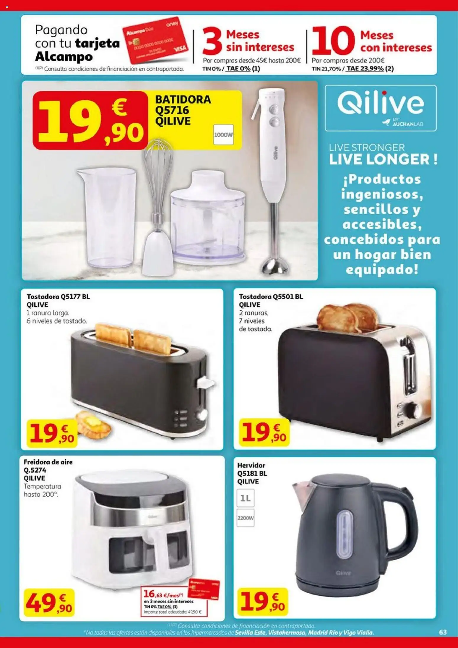 Alcampo - HG Pio XII Unificado  │ válido desde el 23.10.2025 | Página: 63 | Productos: Batidora, Tostadora, Freidora