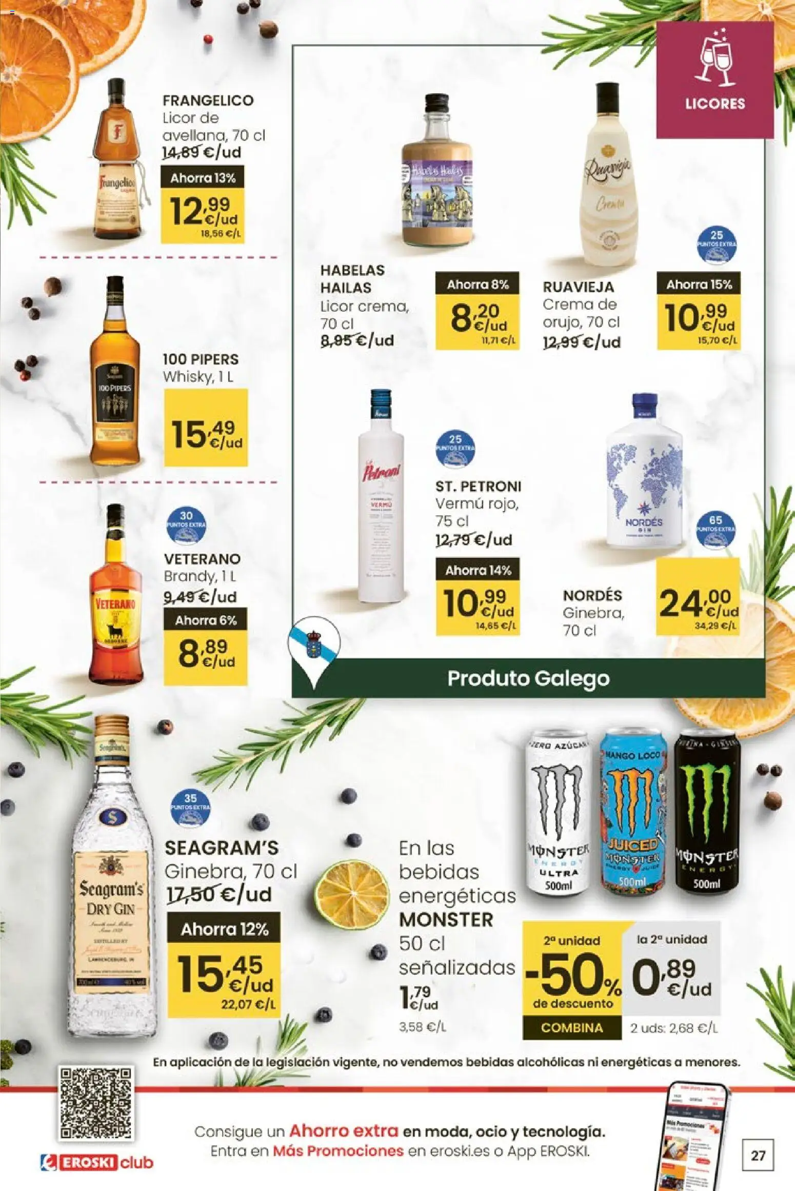 Eroski - Para un xaneiro máis lixeiro │ válido desde el 05.01.2026 | Página: 27 | Productos: Licor, Crema, Ρούτερ