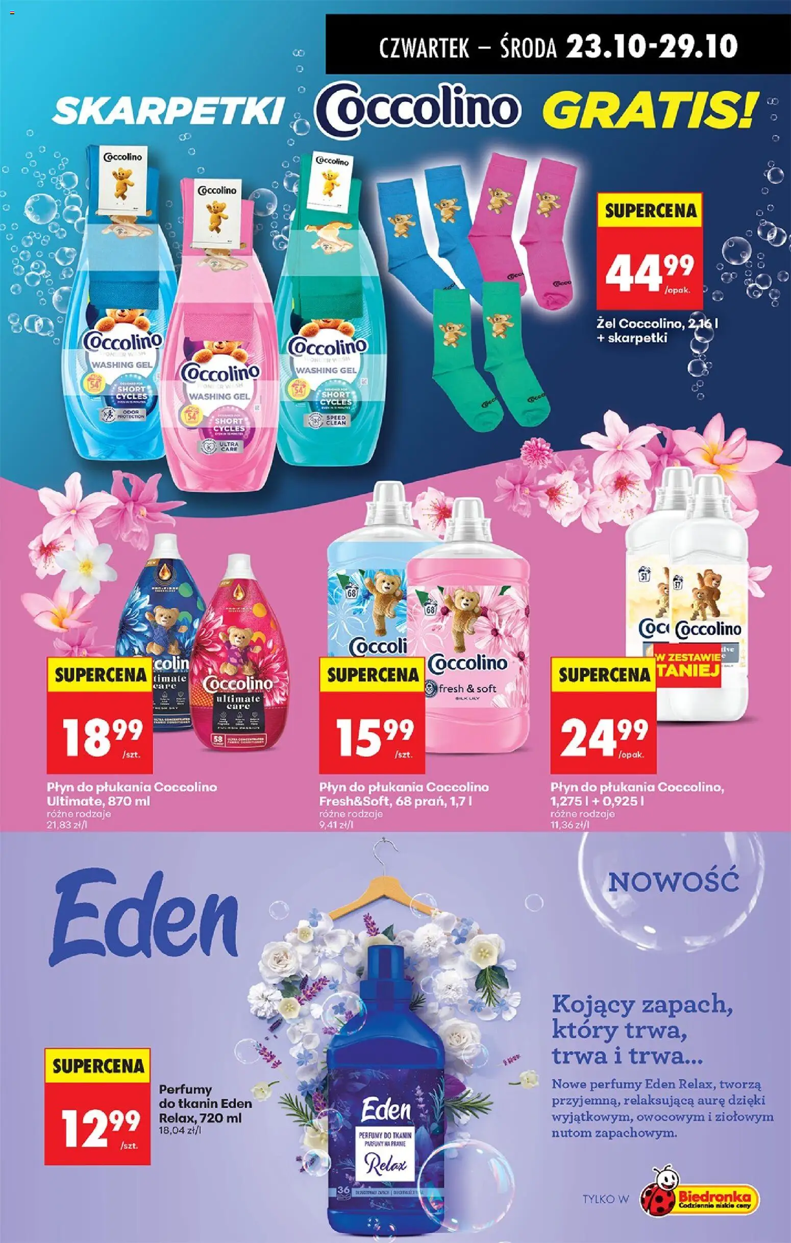 Biedronka gazetka - Oferta w tym tygodniu od 23.10.2025 | Strona: 81 | Produkty: Skarpetki, Coccolino, Perfumy