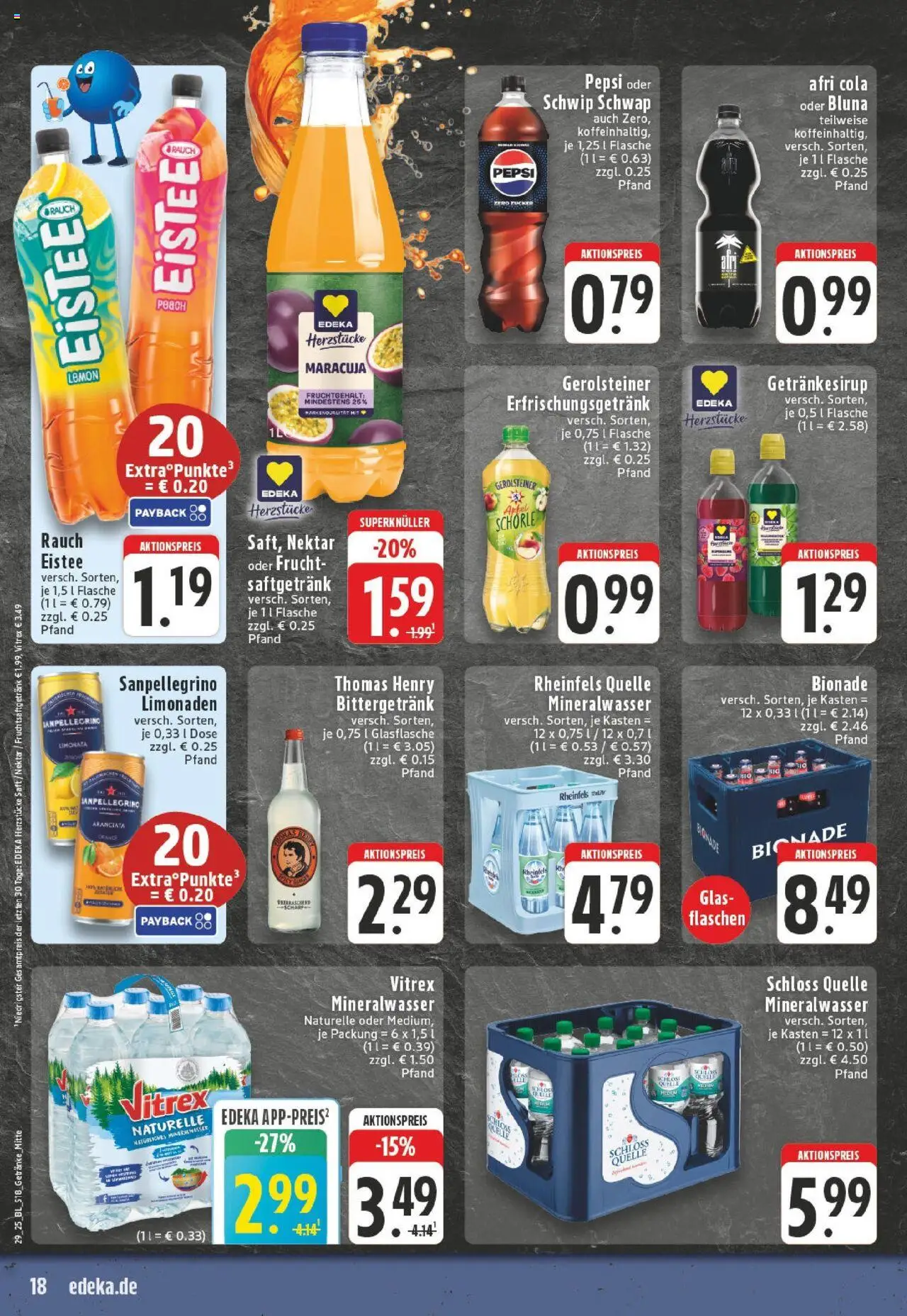 Edeka prospekt Essen	 - gültig ab dem 14.07.2025 | Seite: 18 | Produkte: Cola, Schwip schwap, Bionade, Saft