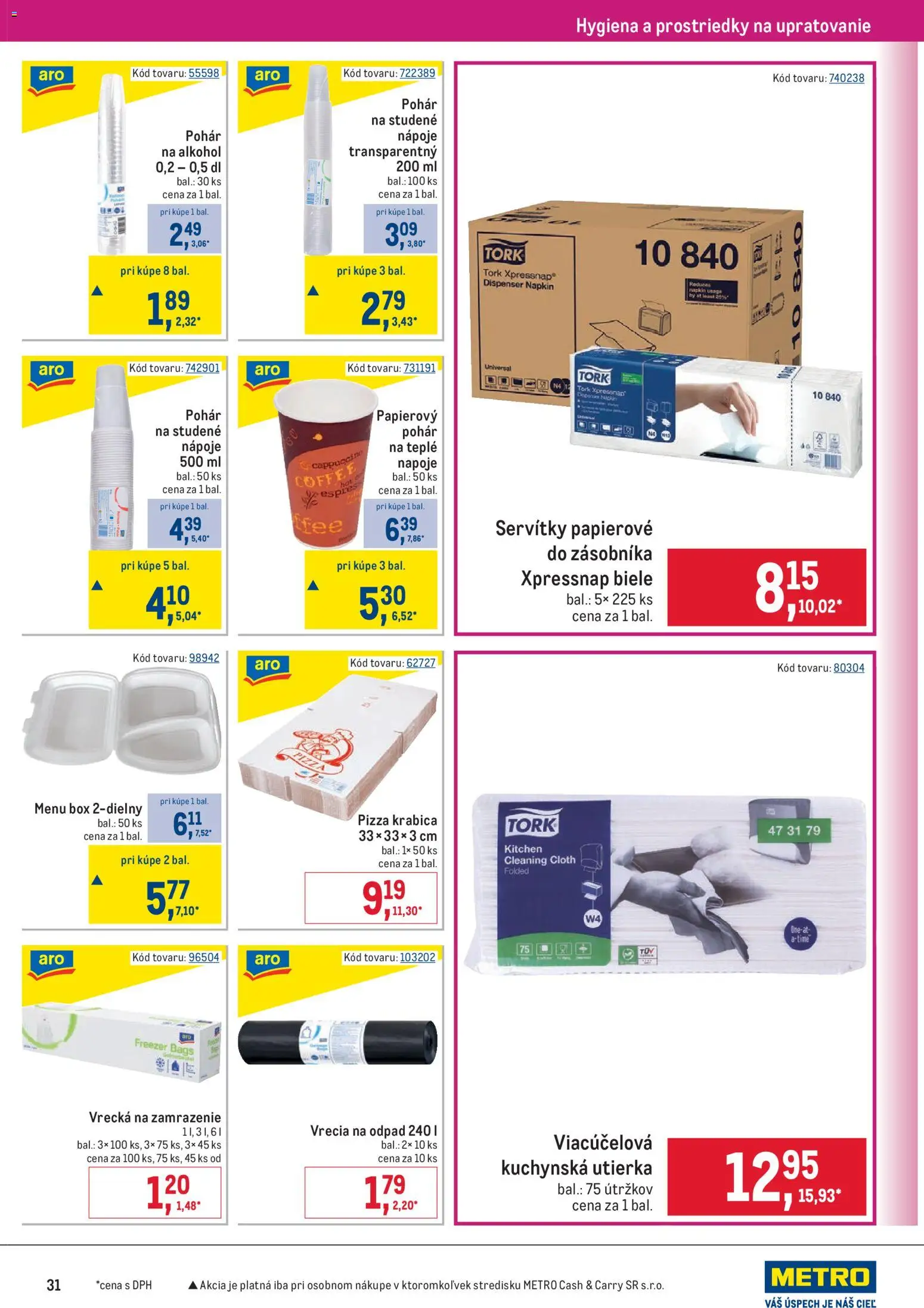 Nové Metro akcie – leták je platný od 25.03.2026 | Strana: 31 | Produkty: Pizza, Alkohol