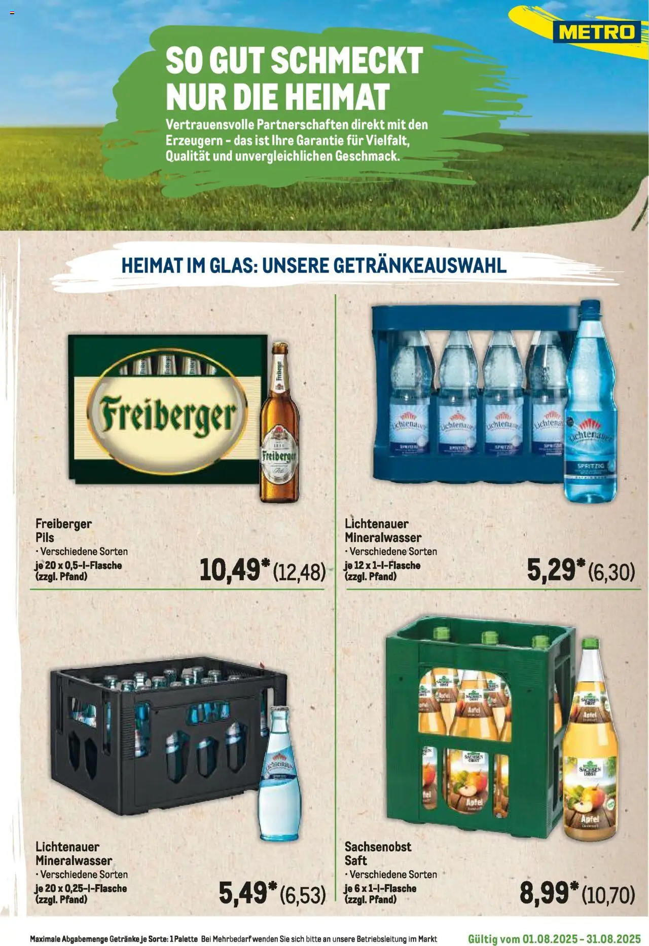 Metro Regionaler Flyer - gültig ab dem 01.08.2025 | Seite: 85 | Produkte: Pils, Äpfel, Mineralwasser, Saft