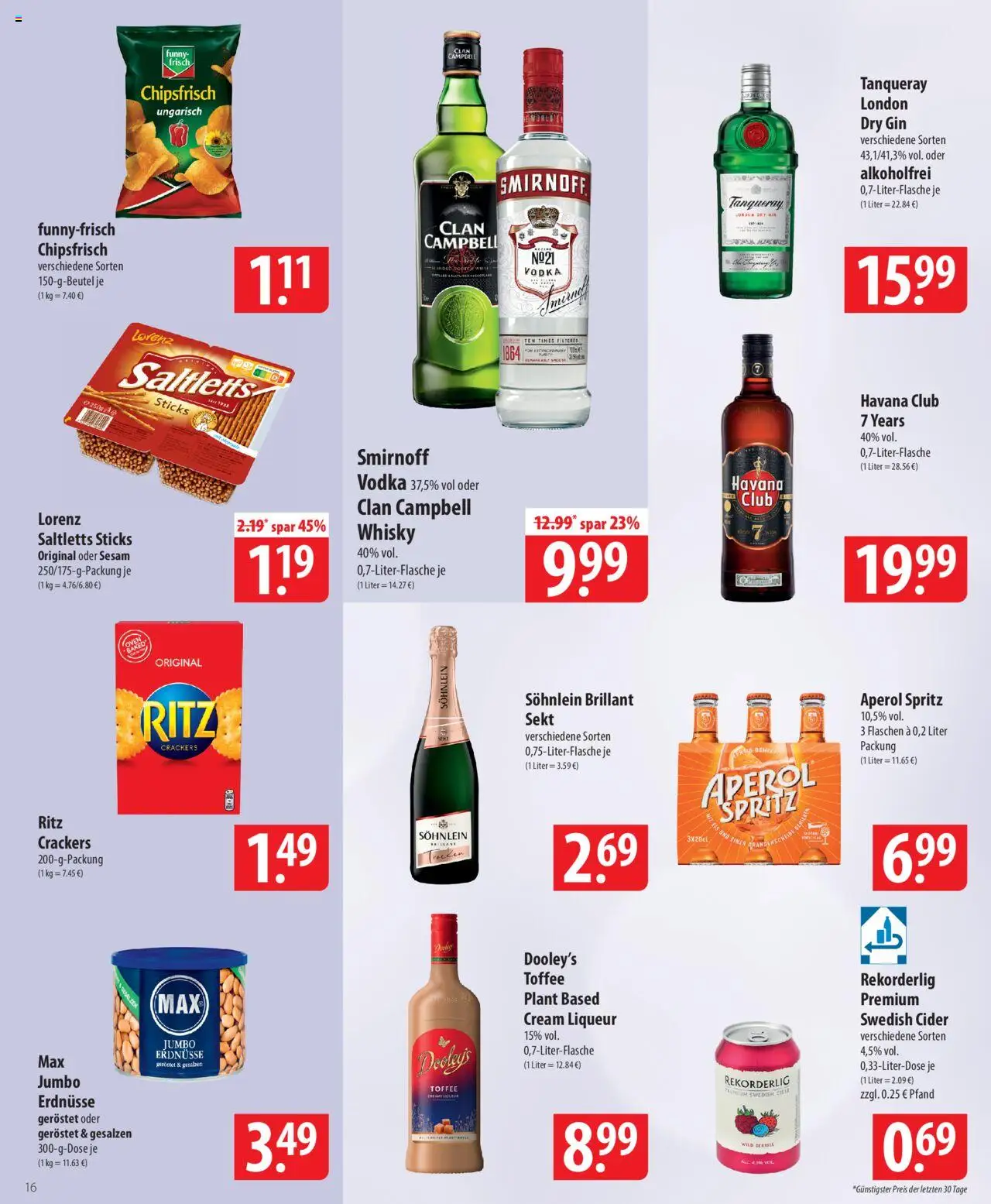 Famila Prospekt 	 – gültig ab 22.09.2025 | Seite: 16 | Produkte: Erdnüsse, Sekt, Funny frisch, Vodka