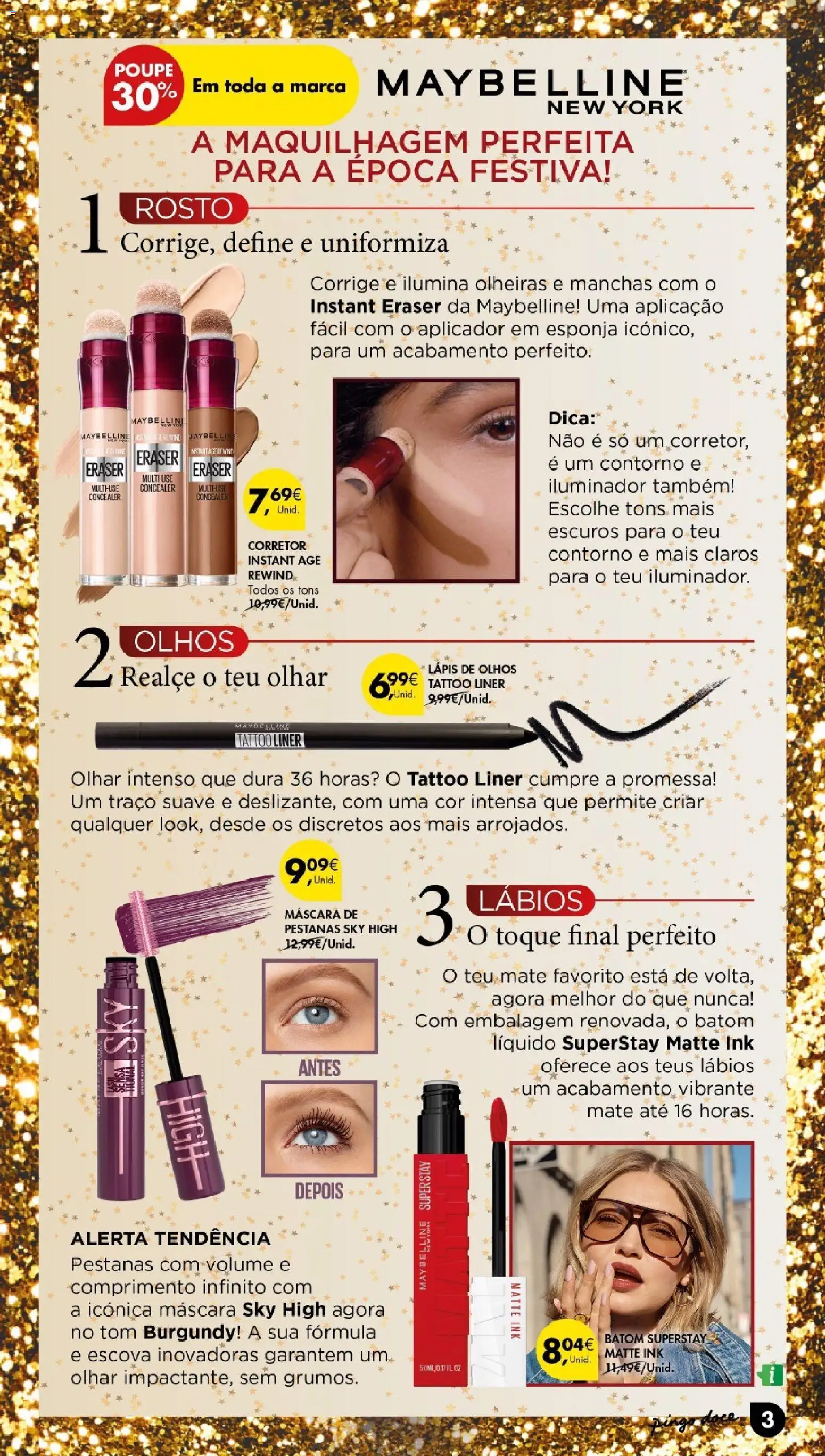 Pingo Doce - Cabazes de Natal │ válido de 16.12.2025 | Página: 3 | Produtos: Iluminador, Máscara de pestanas, Maquilhagem, Corretor