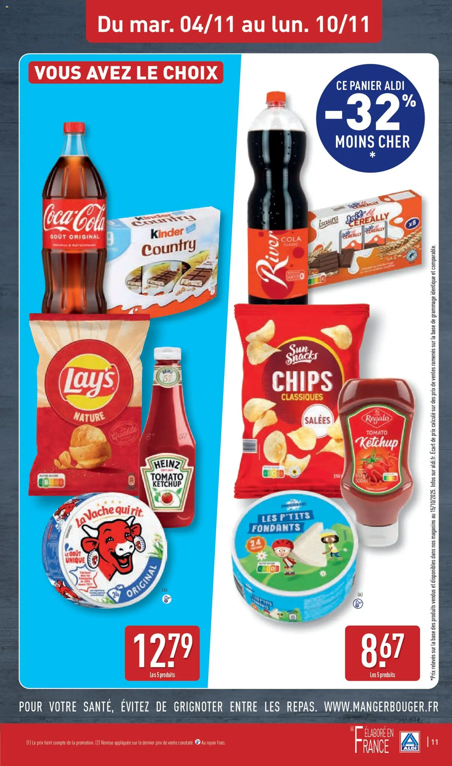 {H1} | Page: 14 | Produits: Base, Panier, Kinder country, Ketchup