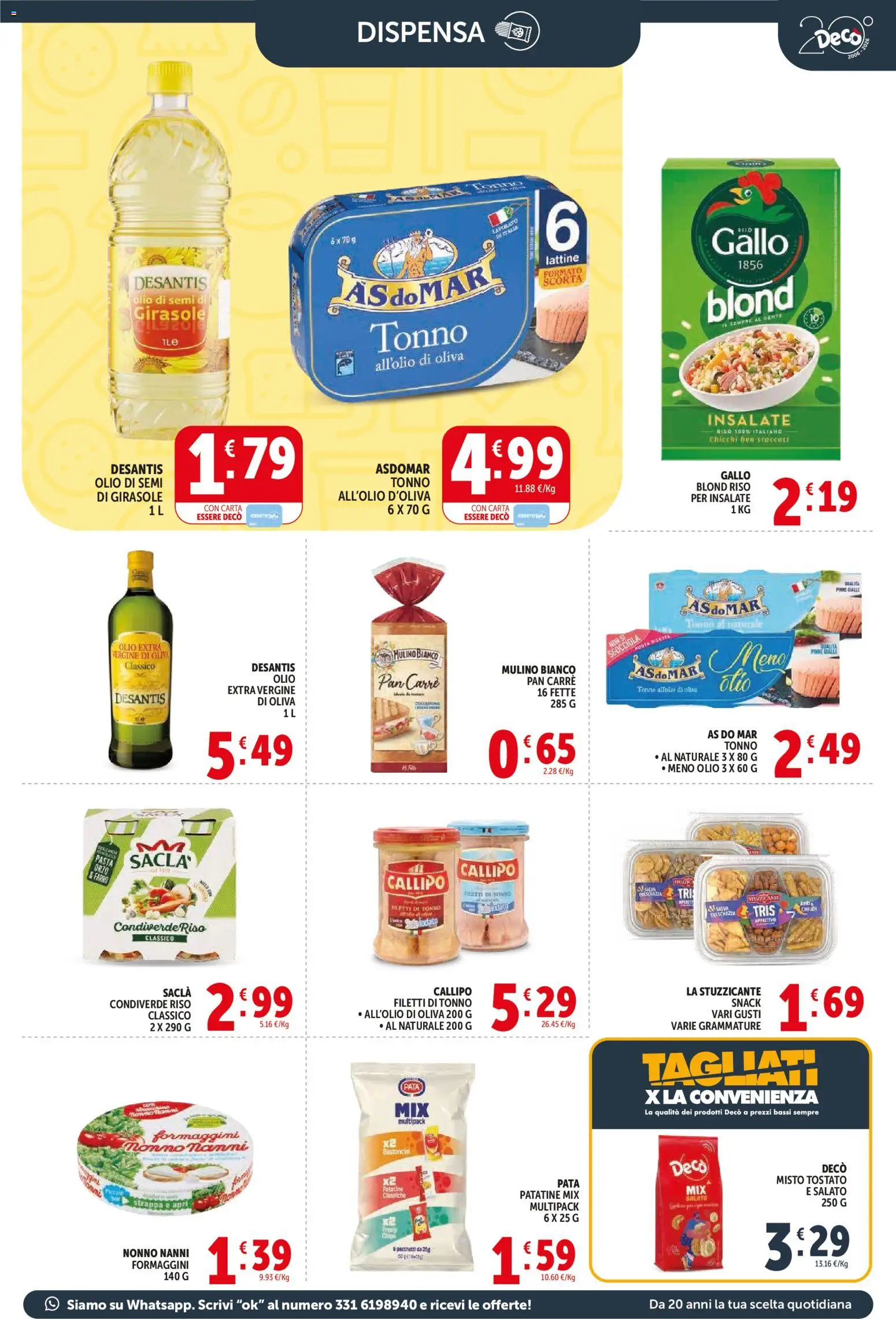 Volantino Decò del 21.04.2026 | Pagina: 9 | Prodotti: Riso, Tonno, Olio extra vergine, Farro