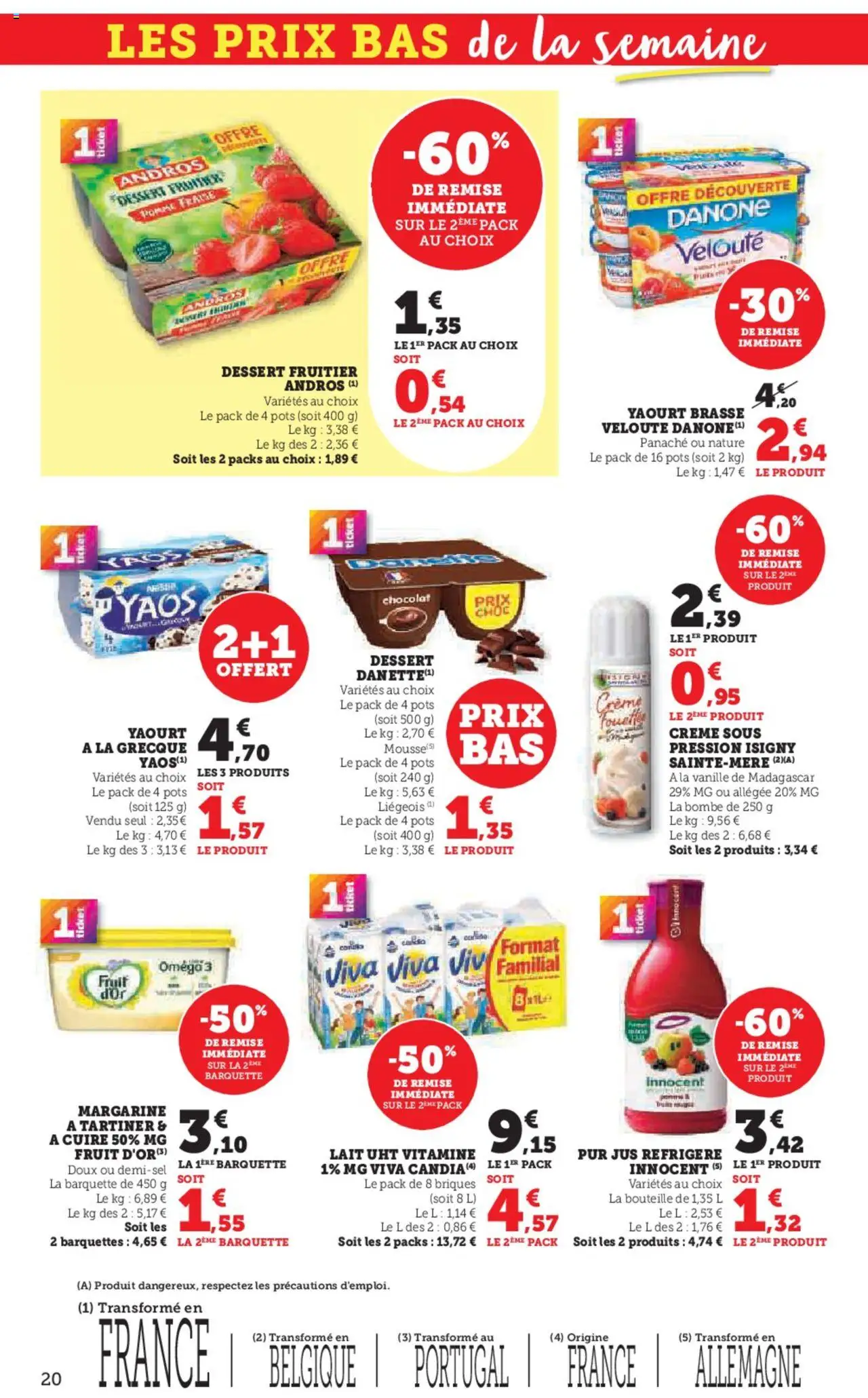  | Page: 20 | Produits: Pomme, Yaourt, Chocolat, Crème