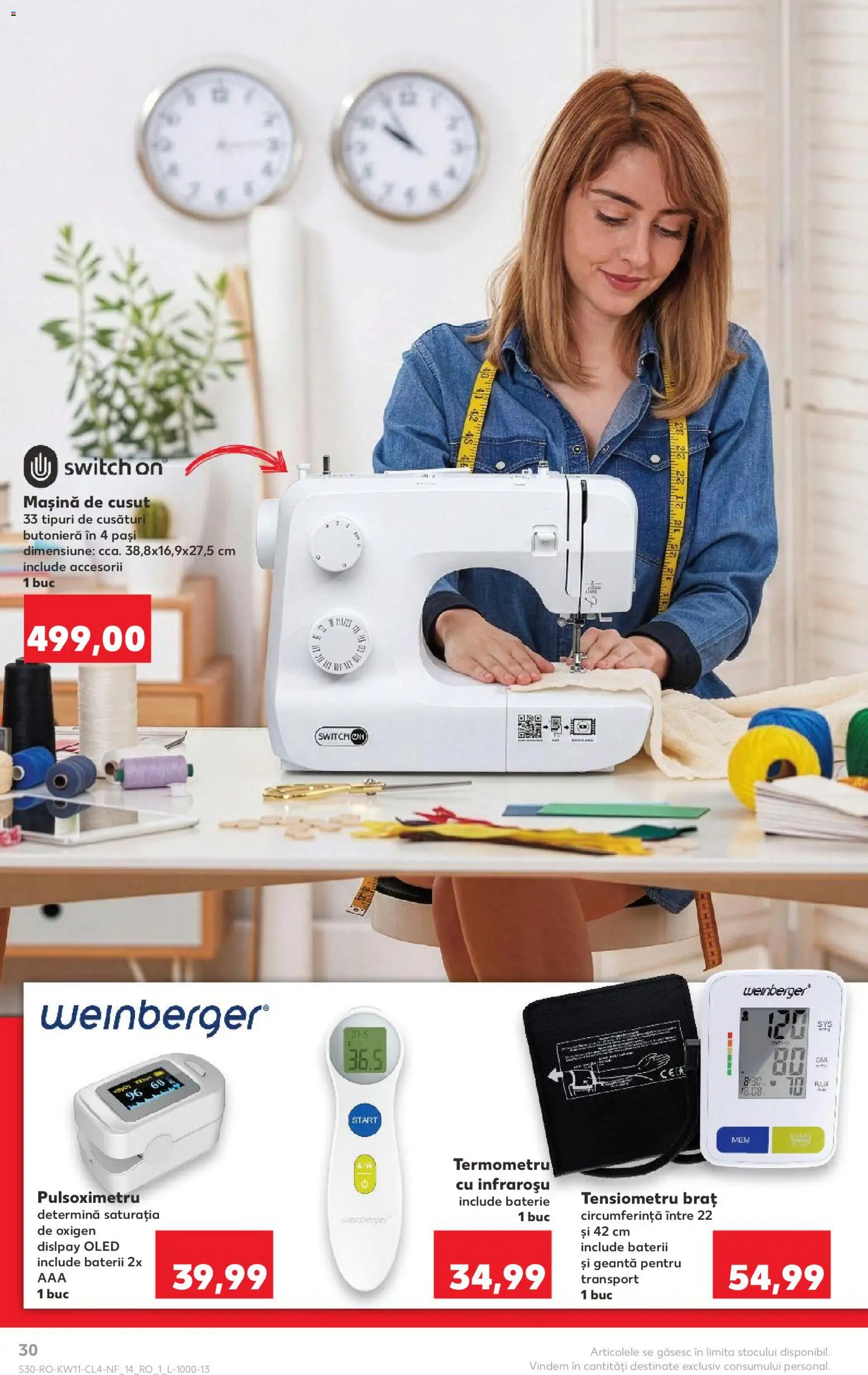 Noul catalog Kaufland – valabil de la 11.03.2026 | Pagină: 30 | Produse: Geantă, Termometru, Mașină De Cusut, Baterie