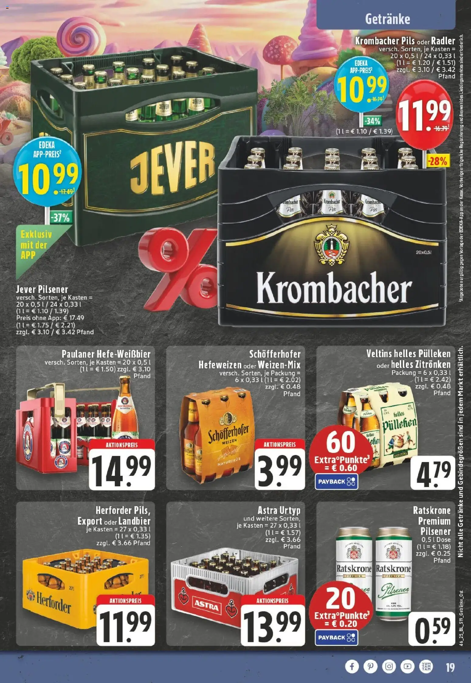 Edeka prospekt Werther	 – gültig ab 10.11.2025 | Seite: 19 | Produkte: Helles pulleken, Pils, Radler, Veltins