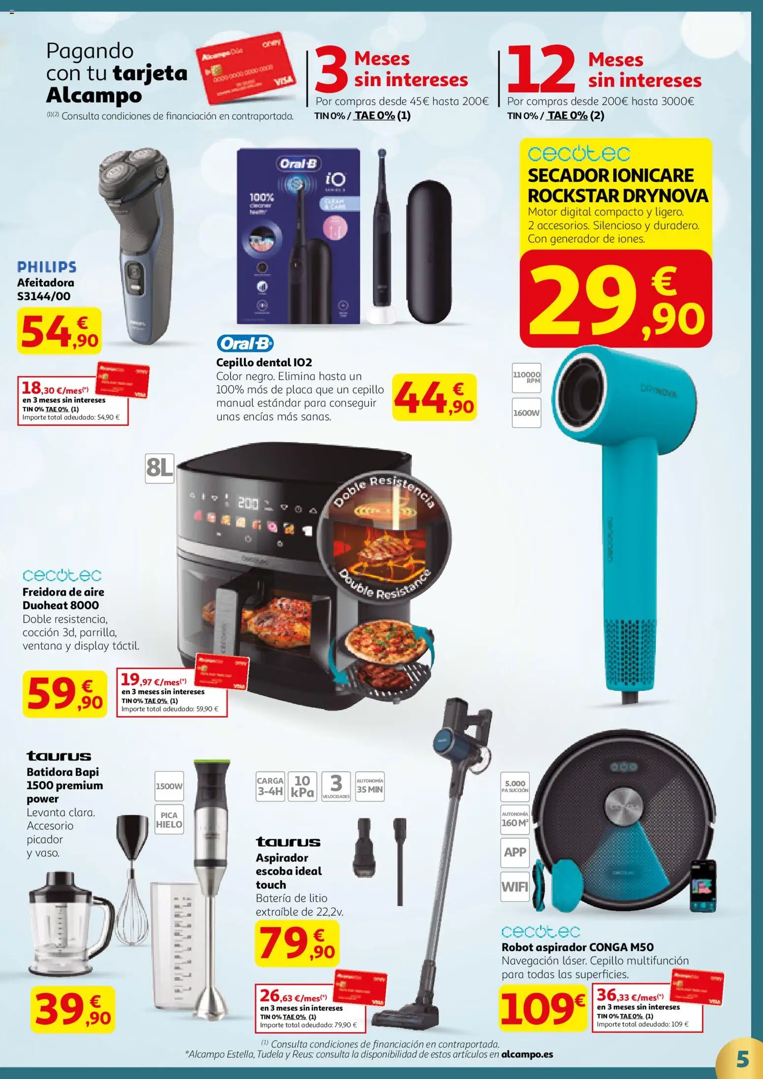 Alcampo - Regalos 2 SST Nacional  │ válido desde el 18.12.2025 | Página: 5 | Productos: Cepillo, Ηλεκτρονικα ειδη, Freidora, Aspirador