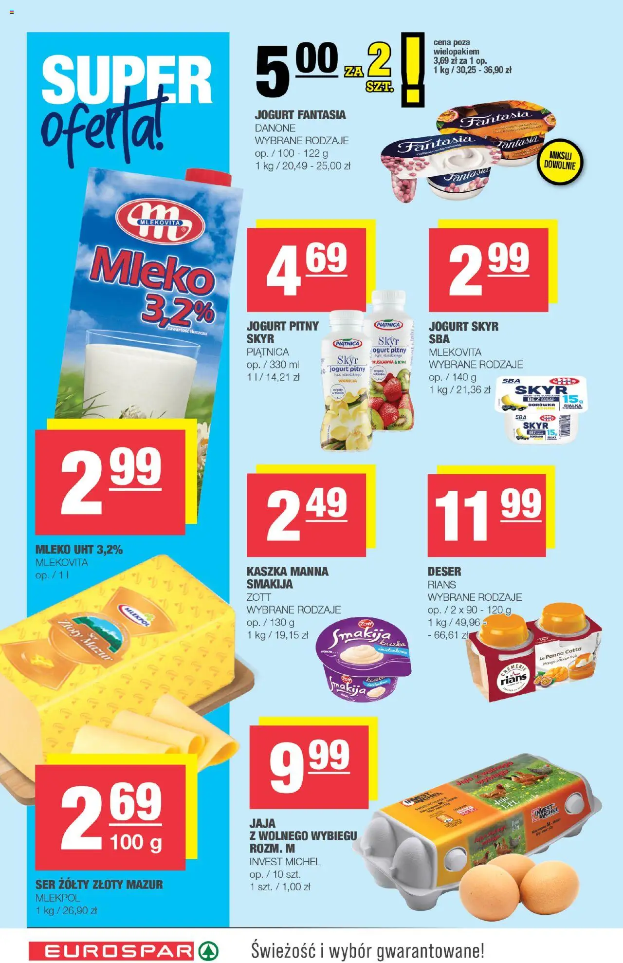 Spar Gazetka - Eurospar od 10.09.2025 | Strona: 4 | Produkty: Skyr piątnica, Mleko, Ser, Jogurt