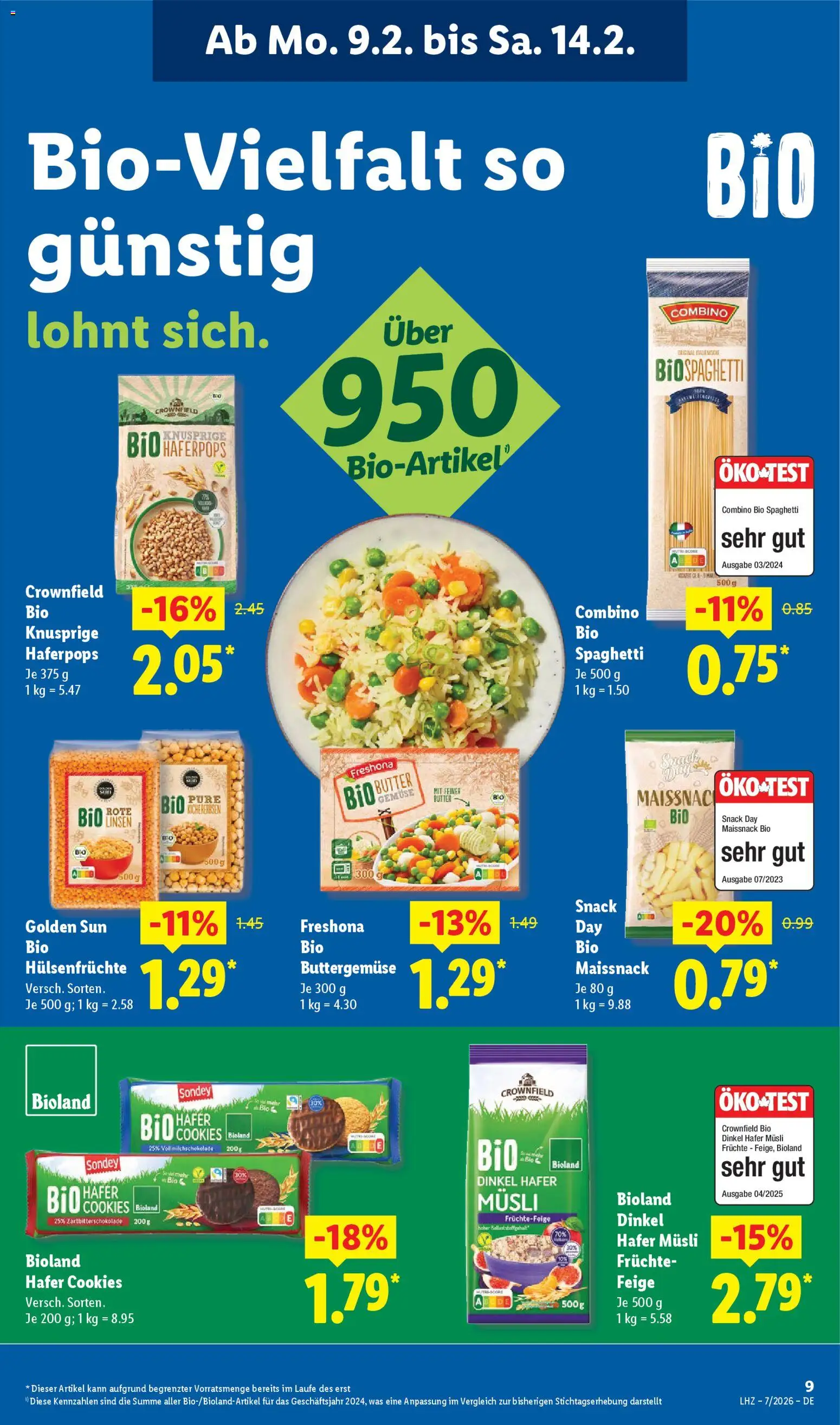Lidl - Prospekt – gültig ab 09.02.2026 | Seite: 17 | Produkte: Musli, Butter, Gemüse