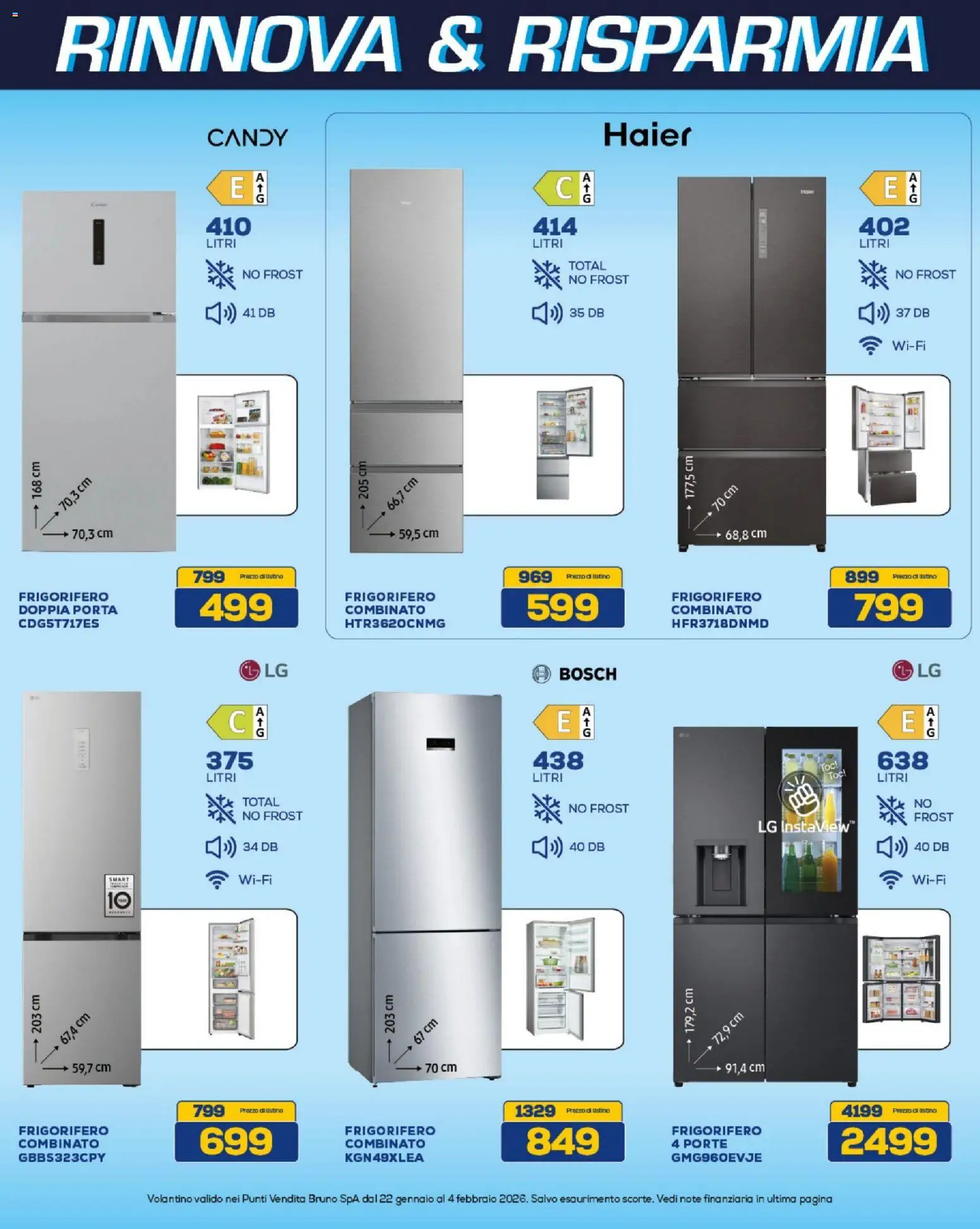 Volantino BRUNO del 22.01.2026 | Pagina: 17 | Prodotti: Frigorifero