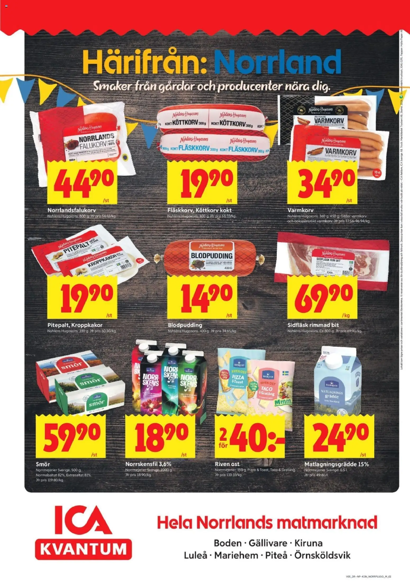 ICA Kvantum reklamblad aktuell från 26.01.2026 | Sida: 10 | Produkter: Varmkorv, Ost, Grädde, Matlagningsgrädde