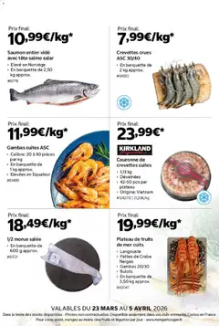 Costco - Prévisualisation de Costco Pâques valide à partir de 23.03.2026 | Page: 7 | Produits: Plateau, Crevettes, Crabe, Saumon