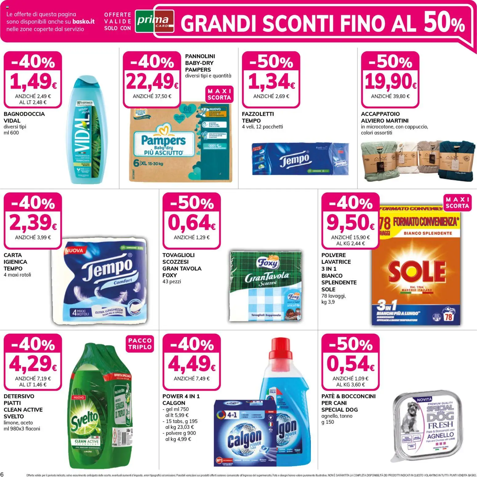 Volantino Basko del 13.01.2026 | Pagina: 6 | Prodotti: Paté, Pannolini, Pampers, Aceto