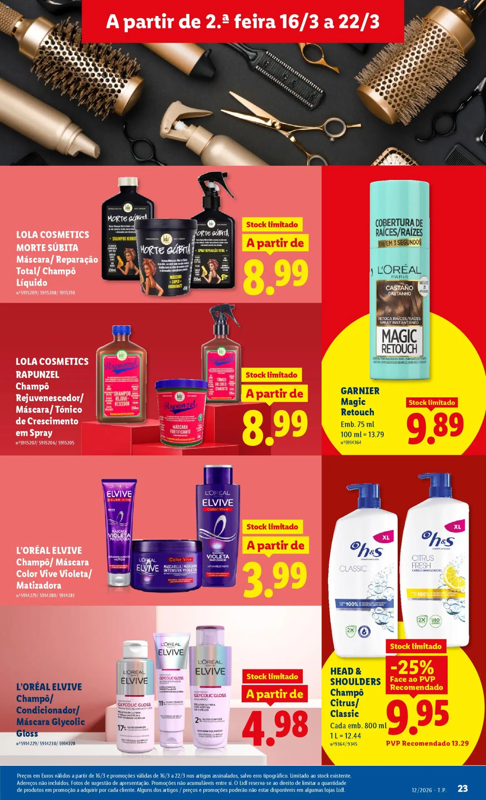 Lidl folheto │ válido de 16.03.2026 | Página: 23 | Produtos: Gloss, Shampoo, Cimento