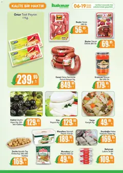 06.01.2026 tarihinden itibaren geçerli olan Hakmar kataloğu önizlemesi | Sayfa: 2 | Ürünler: Peynir, Sosis, Zeytin, Sucuk