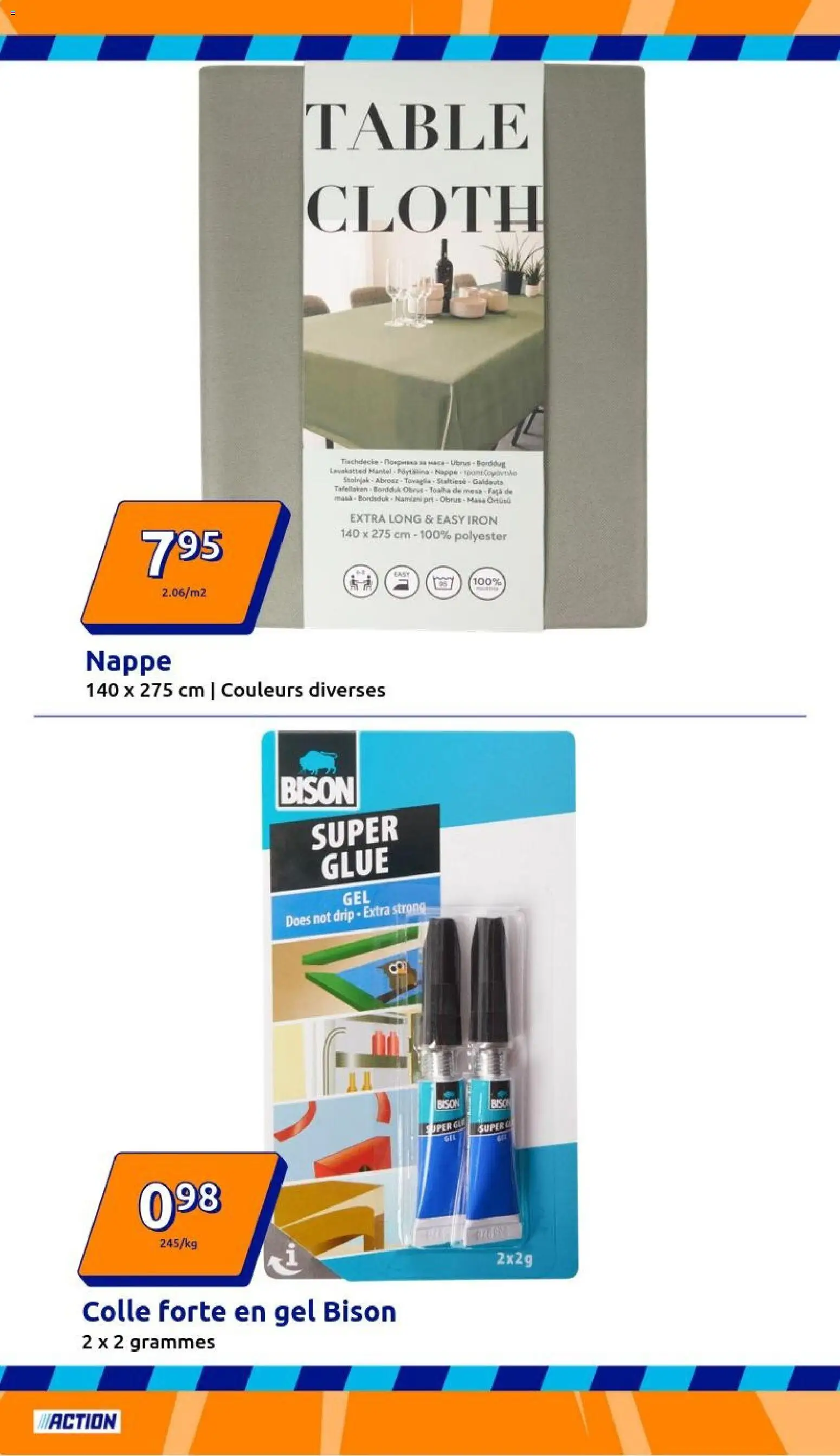 {H1} | Page: 2 | Produits: Table, Colle, Nappe