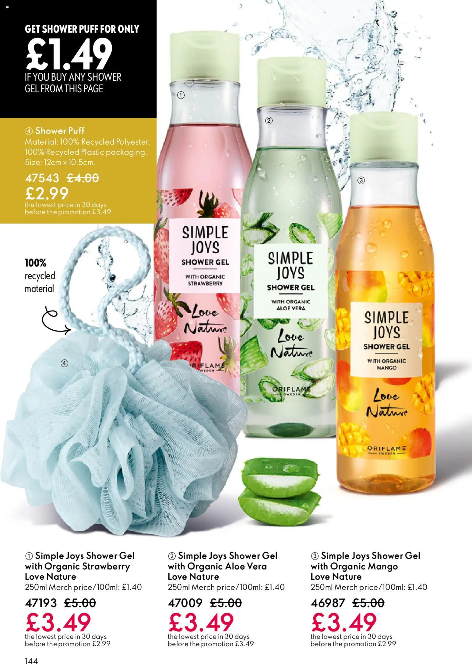 {H1} | Page: 144 | Products: Shower, Shower gel, Mango, Strawberry