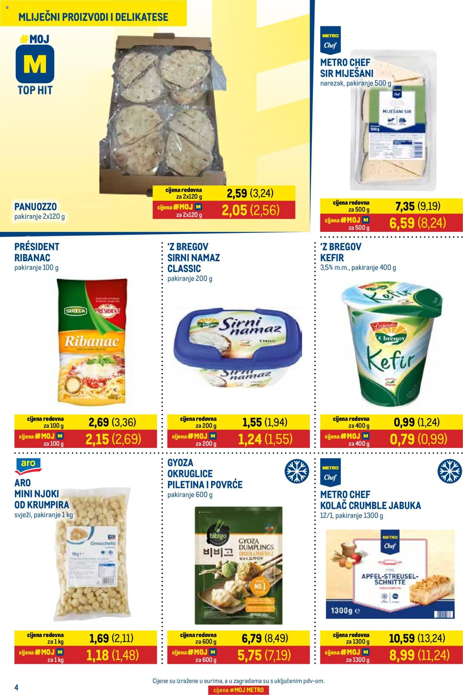 Metro katalog | vrijedi od 16.01.2026 | Stranica: 4 | Proizvodi: Piletina, Povrće, Kefir, Namaz