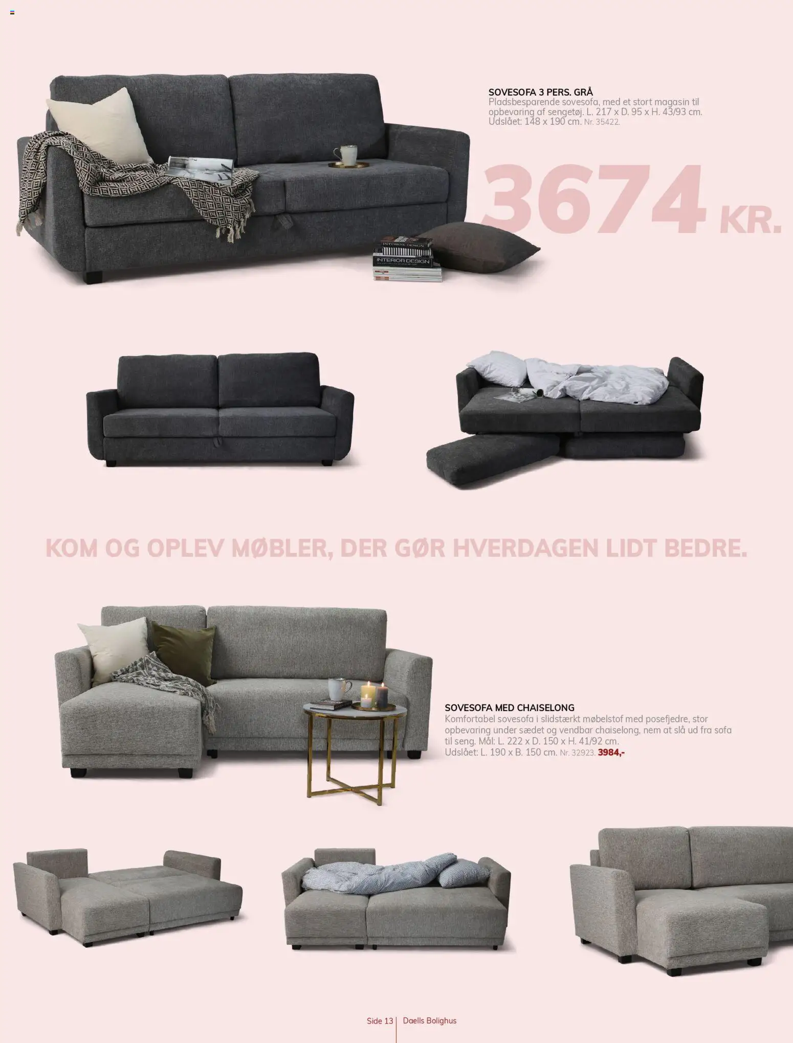 Daells Bolighus tilbudsavis – gyldig fra 14.11.2025 | Side: 13 | Produkter: Sofa