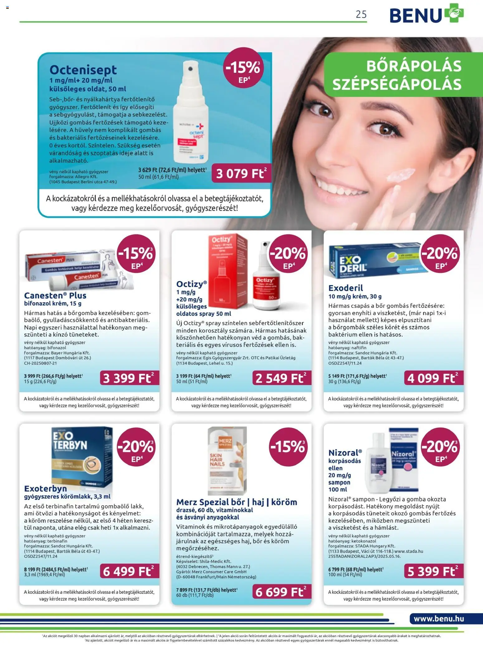 BENU Gyógyszertárak akciós ujság - amely érvényes a következő dátumtól: 01.11.2025 | Oldal: 25 | Termékek: Gomba, Sampon, Bor