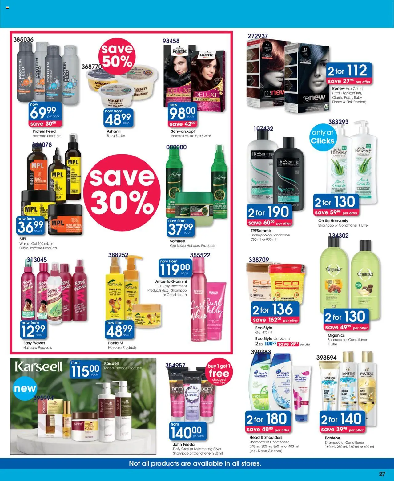 New Clicks catalogue – valid from 09.09.2025 | Page: 27 | Products: Detergente líquido, Oil, Shampoo, Hair oil