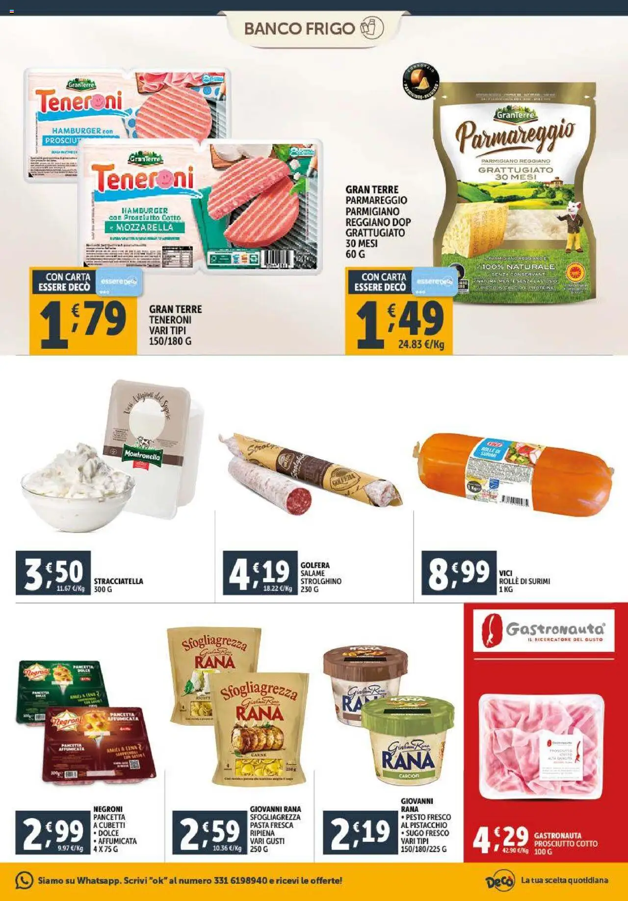 Volantino Decò del 16.10.2025 | Pagina: 9 | Prodotti: Pesto, Parmigiano, Hamburger, Stracciatella