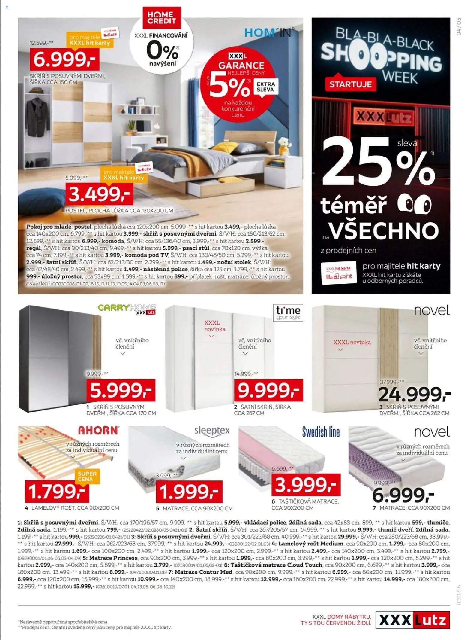 XXXLutz Black Friday od 10.11.2025 | Strana: 5 | Produkty: Matrace, Komoda, Rošt, Skříň