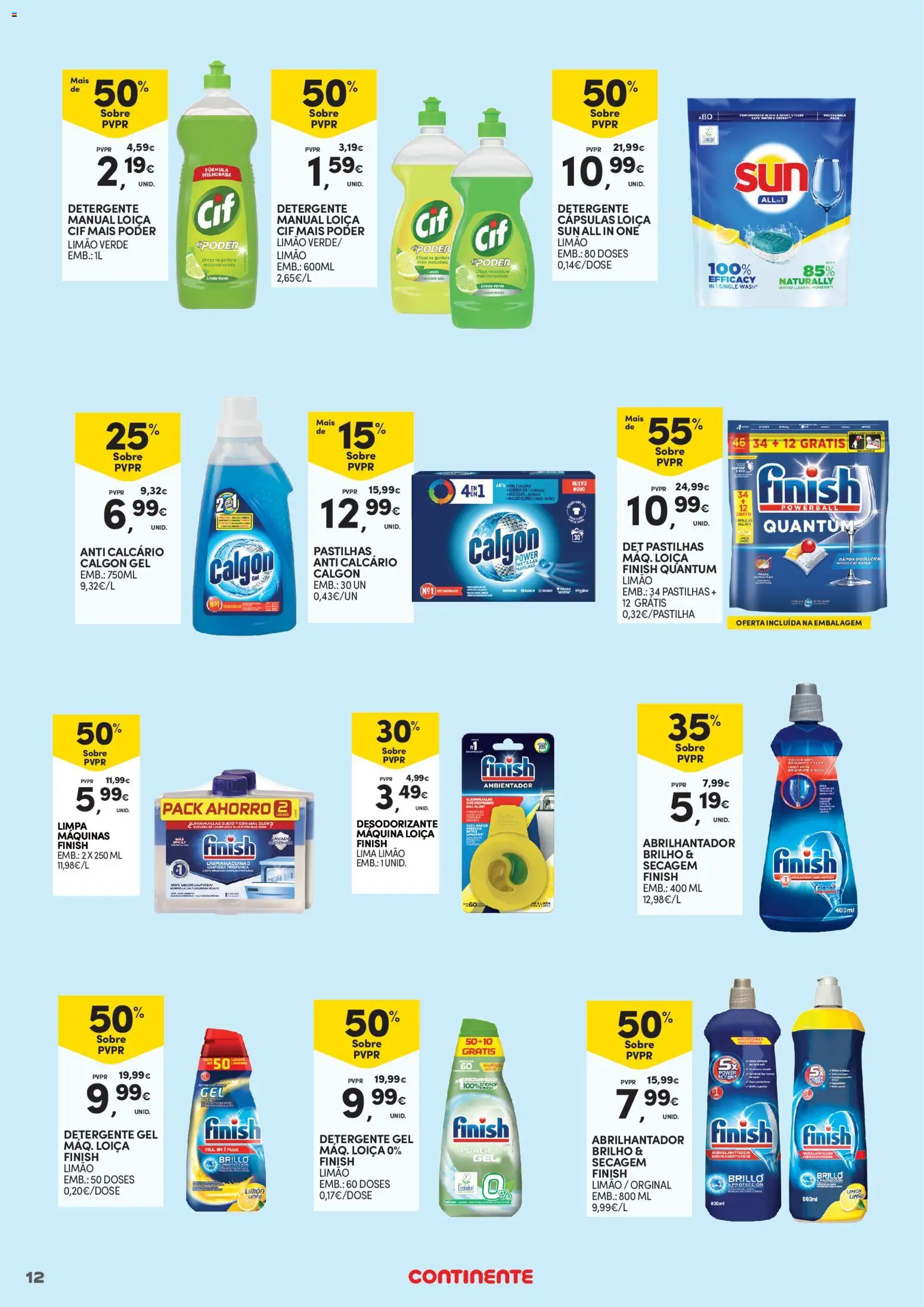 Continente - Açores Limpeza do Lar │ válido de 24.02.2026 | Página: 12 | Produtos: Abrilhantador, Desodorizante, Detergente