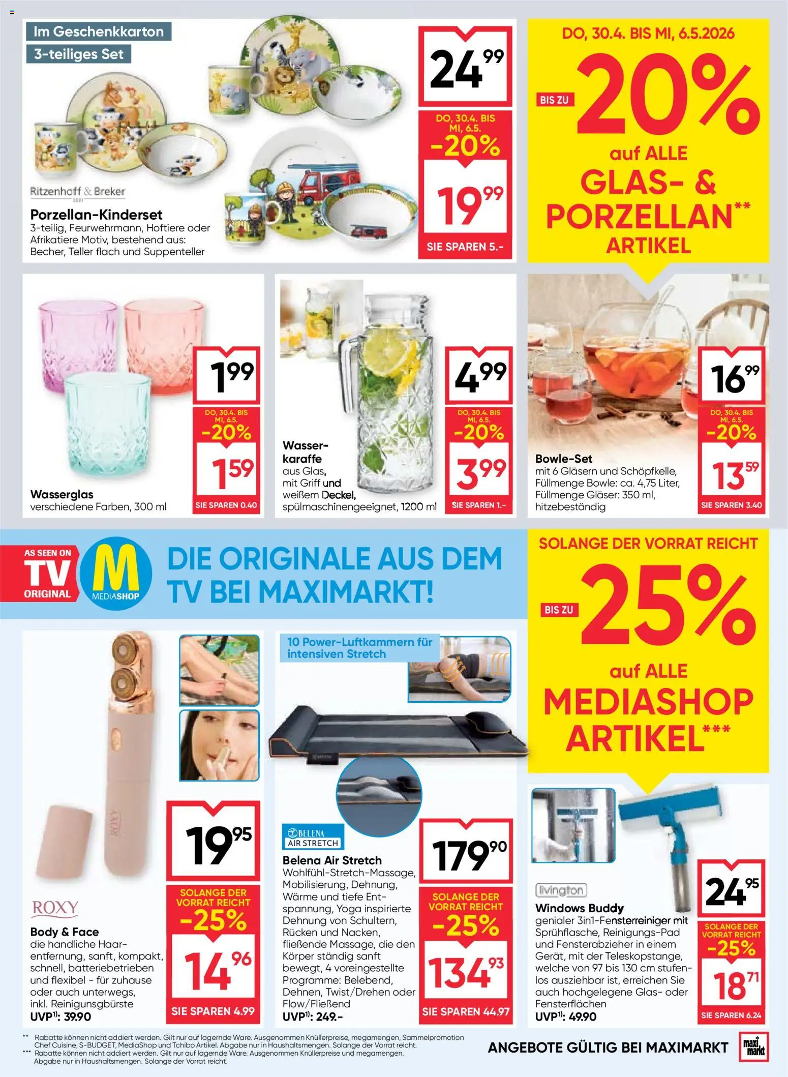 Maximarkt Flugblatt gültig ab 30.04.2026 | Seite: 17 | Produkte: Wasser, TV