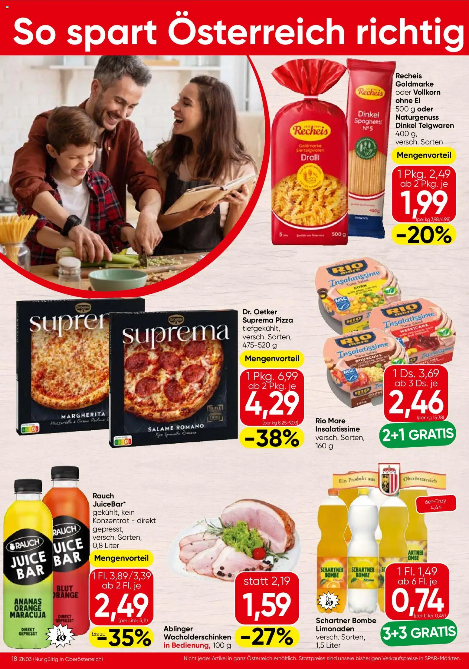 Spar Flugblatt - Oberösterreich gültig ab 02.01.2026 | Seite: 18 | Produkte: Hajdina liszt, Pizza, Ananas