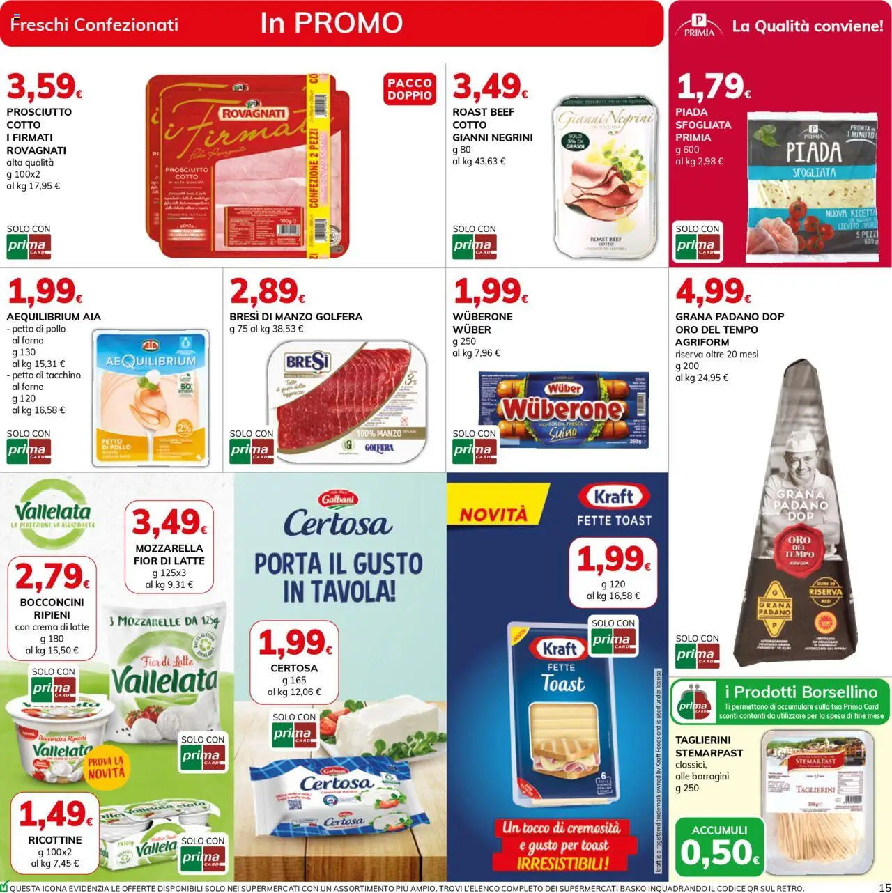 Volantino Basko del 19.08.2025 | Pagina: 15 | Prodotti: Suino, Mozzarella, Latte, Grana Padano