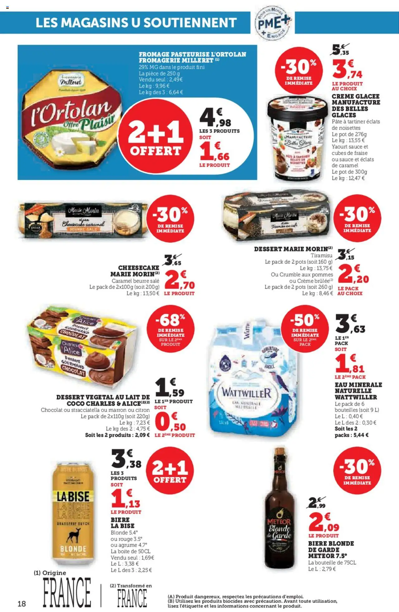  | Page: 18 | Produits: Eau minérale, Bière blonde, Lait de coco, Lait