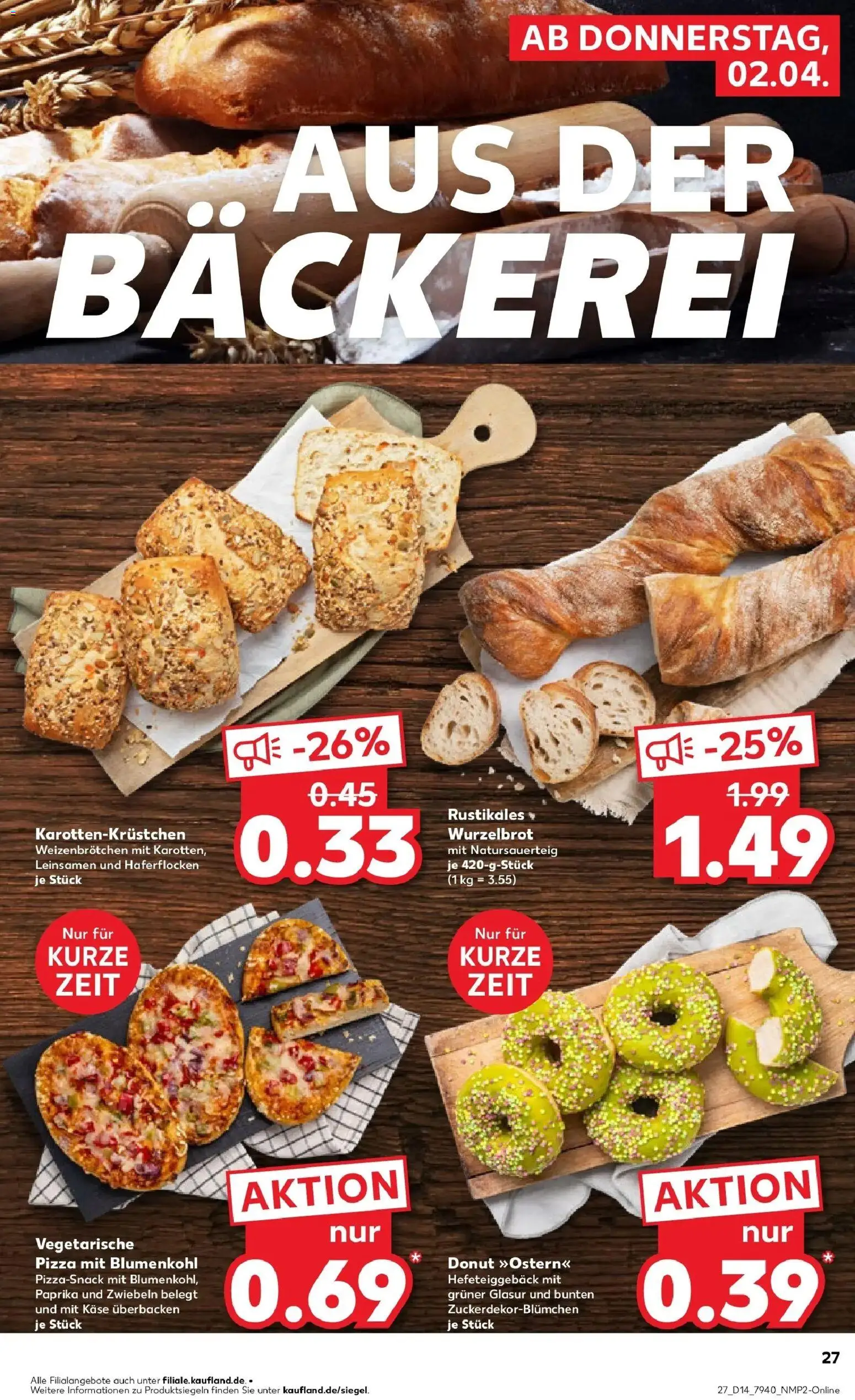 Kaufland Prospekt Bergheim	 – gültig ab 30.03.2026 | Seite: 43 | Produkte: Bäckerei, Käse, Blumenkohl, Pizza