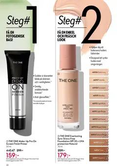 THE ONE Everlasting Sync Stress-Free Foundation SPF 20 + UVA protection Natural, 30 ml foundation with SPF 20 + UVA protection. - Förhandsvisning av reklamblad från butik Oriflame aktuell från 29.10.2025 | Sida: 32 | Produkter: Foundation, Primer