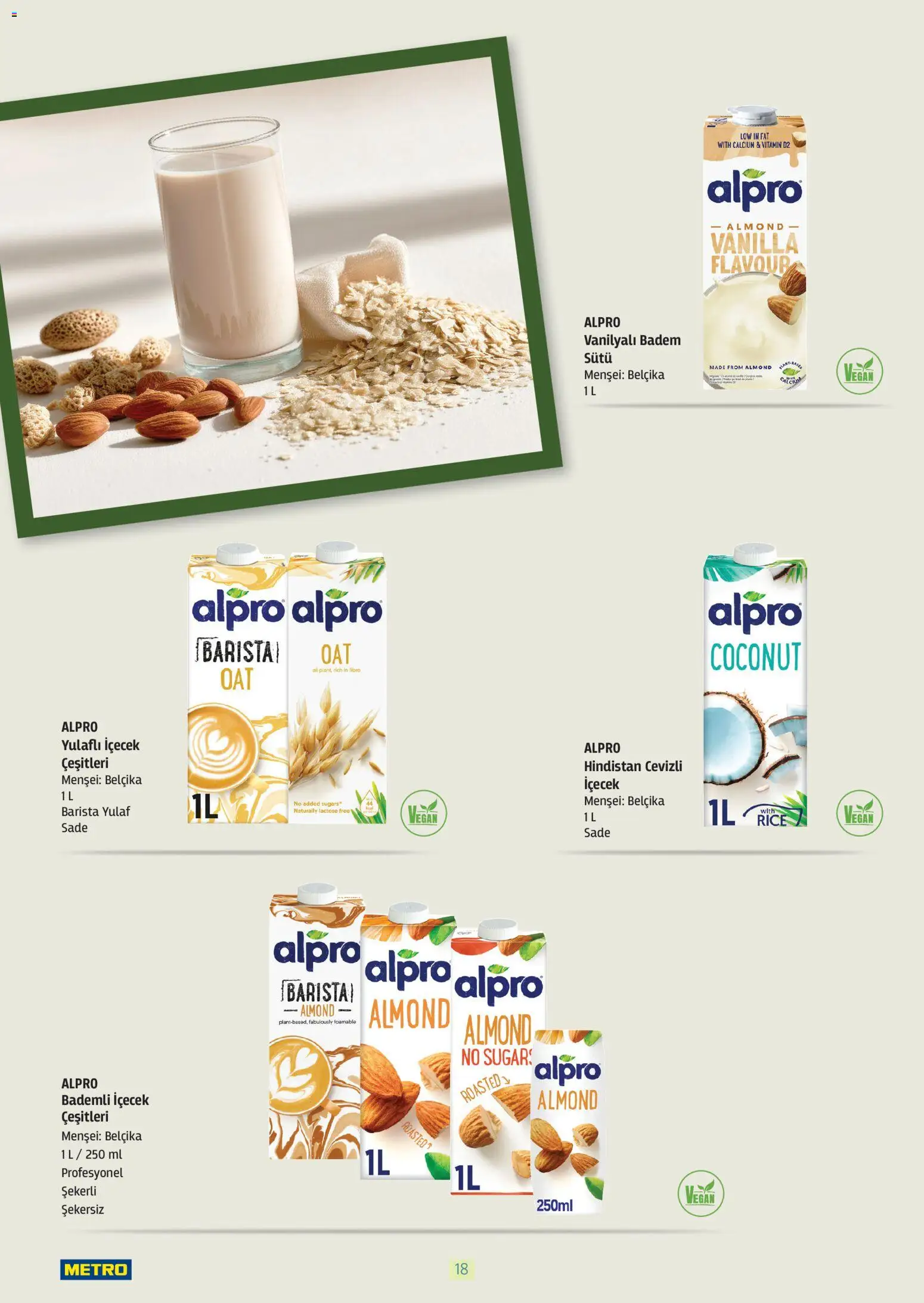Metro - Bitki Bazlı ve Vegan 2025 - 21.10.2025 tarihinden itibaren geçerlidir | Sayfa: 18 | Ürünler: Badem, Yulaf