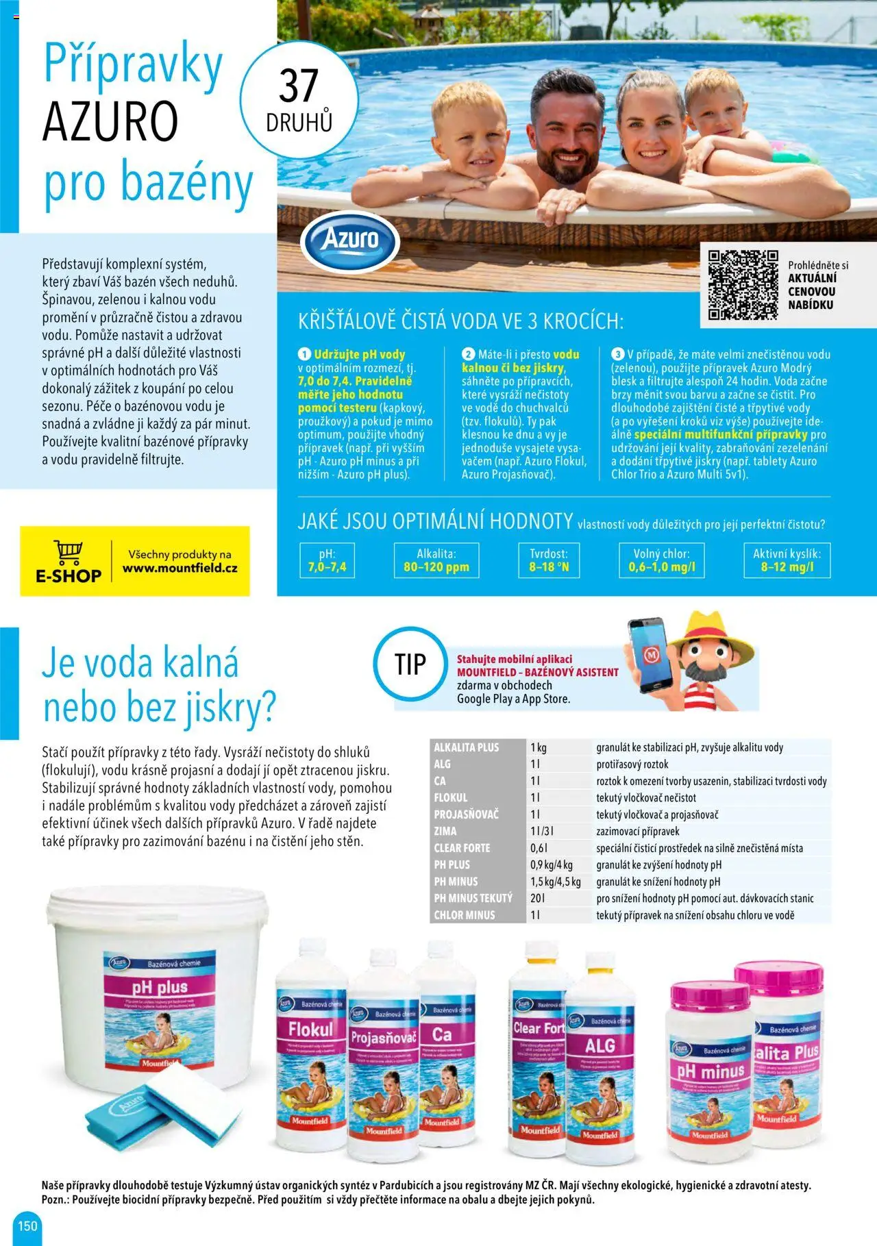 Mountfield katalog 2025 od 16.04.2025 | Strana: 150 | Produkty: Bazény, Bazénová chemie, Voda, Bazén