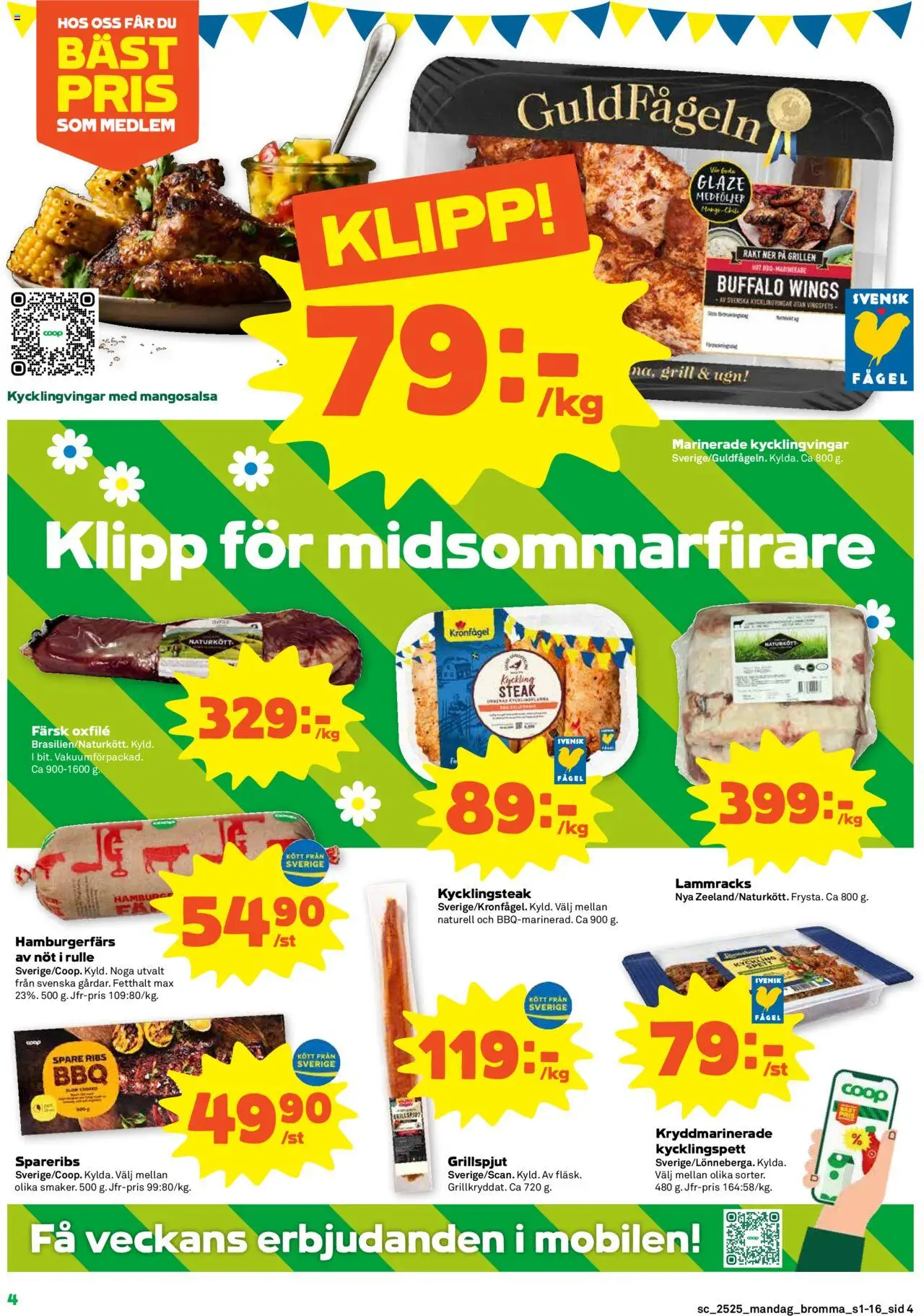 Stora Coop reklamblad aktuell från 16.06.2025 | Sida: 4 | Produkter: Grill, Oxfilé