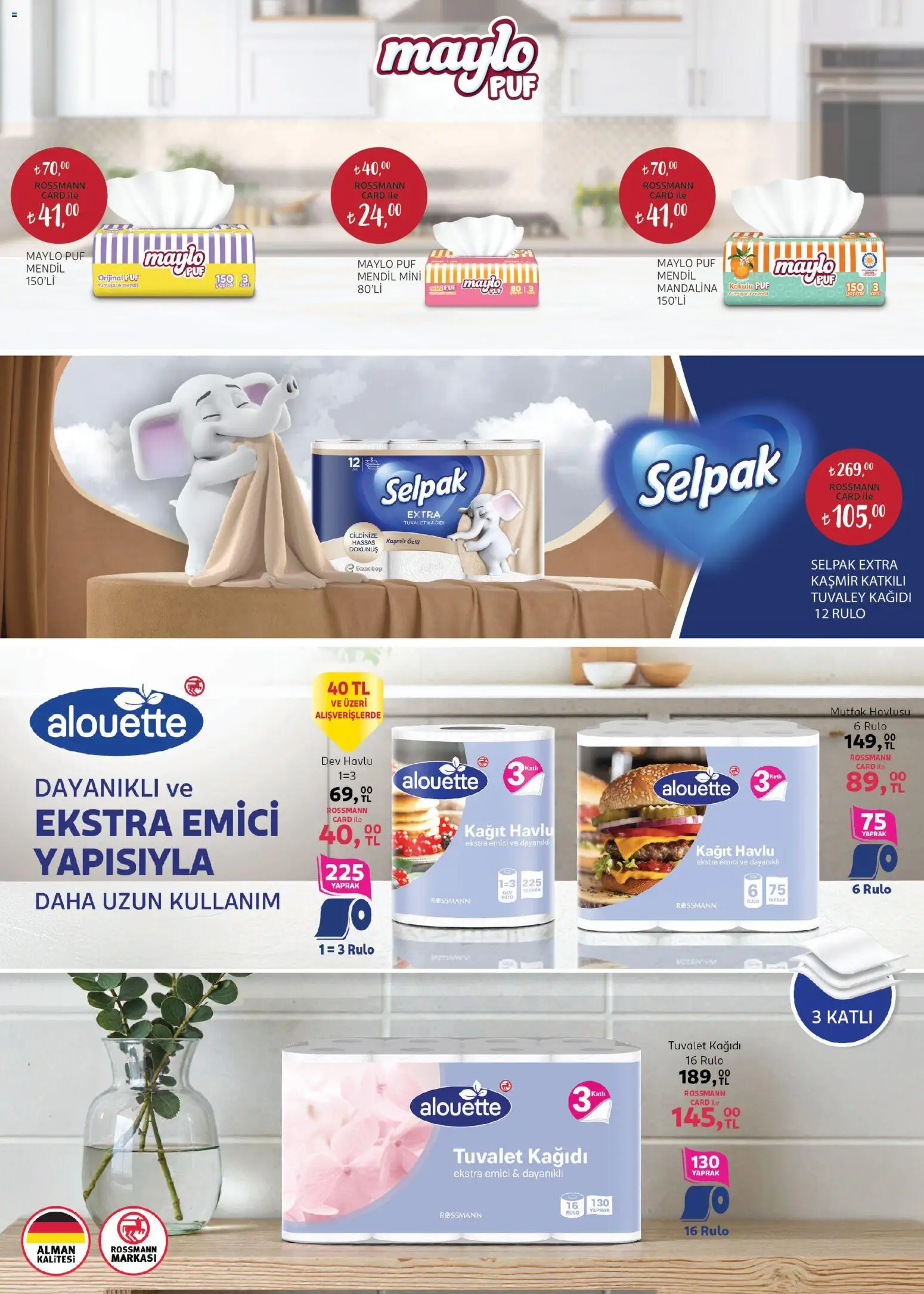 Rossmann - Mart Ev & Yaşam Kataloğu - 02.03.2026 tarihinden itibaren geçerlidir | Sayfa: 12 | Ürünler: Tuvalet, Mendil, Kağıt havlu, Tuvalet kağıdı