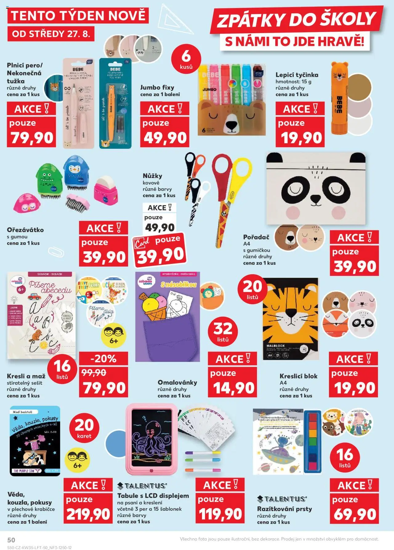 Kaufland leták - Plzeň Bory od 27.08.2025 | Strana: 50 | Produkty: Sešit, Blok, Talentus, Barvy