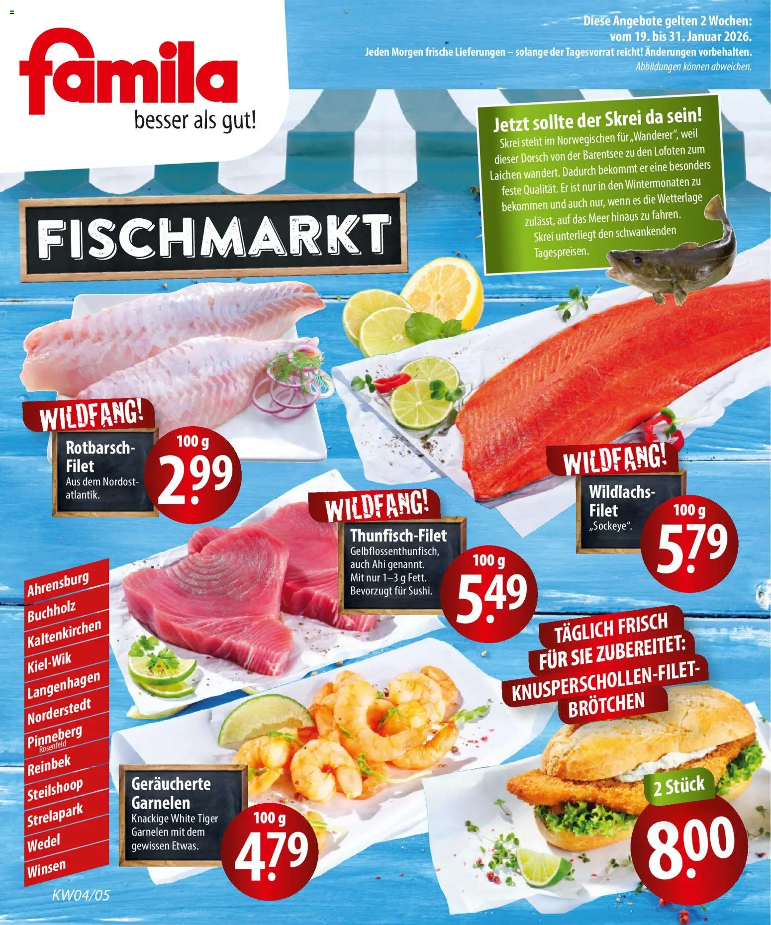 Famila  Fischmarkt – gültig ab 19.01.2026 | Seite: 1 | Produkte: Garnelen