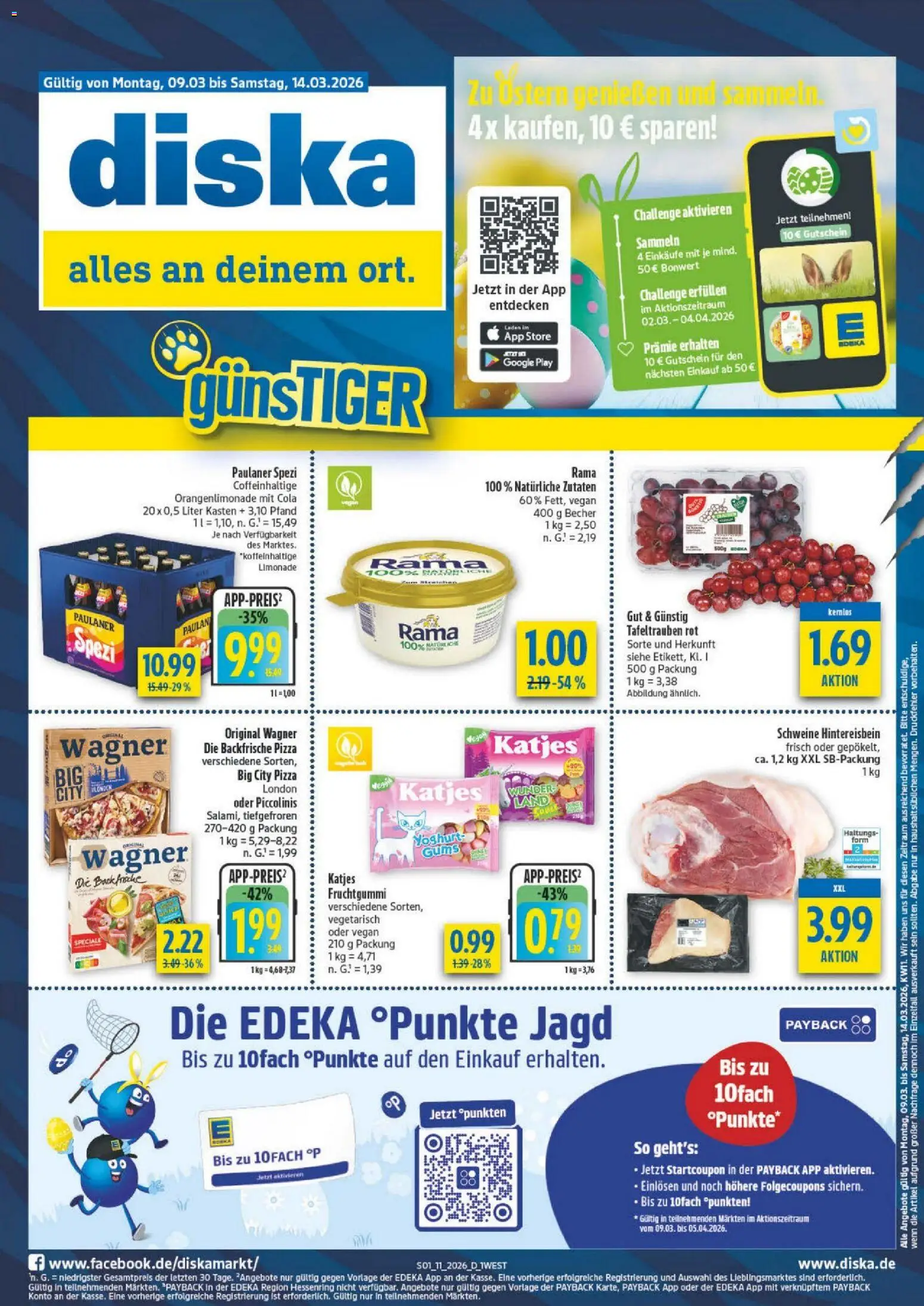 Diska - Diska Angebote Bayern KW11 – gültig ab 09.03.2026 | Seite: 1 | Produkte: Rama, Cola, Paulaner spezi, Pizza