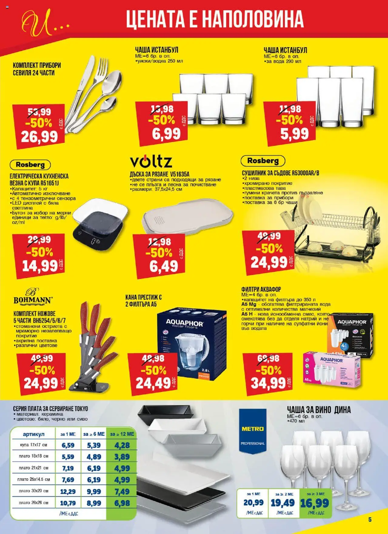 {H1} | Страница: 5 | Продукти: Поставка, Тава, Дъска, Купа