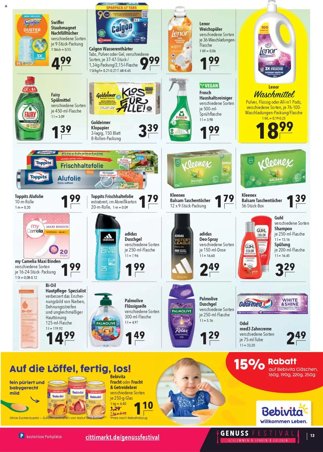 CITTI Markt Prospekt 	 – gültig ab 17.09.2025 | Seite: 15 | Produkte: Spülung, Duschgel, Weichspüler, Zucker