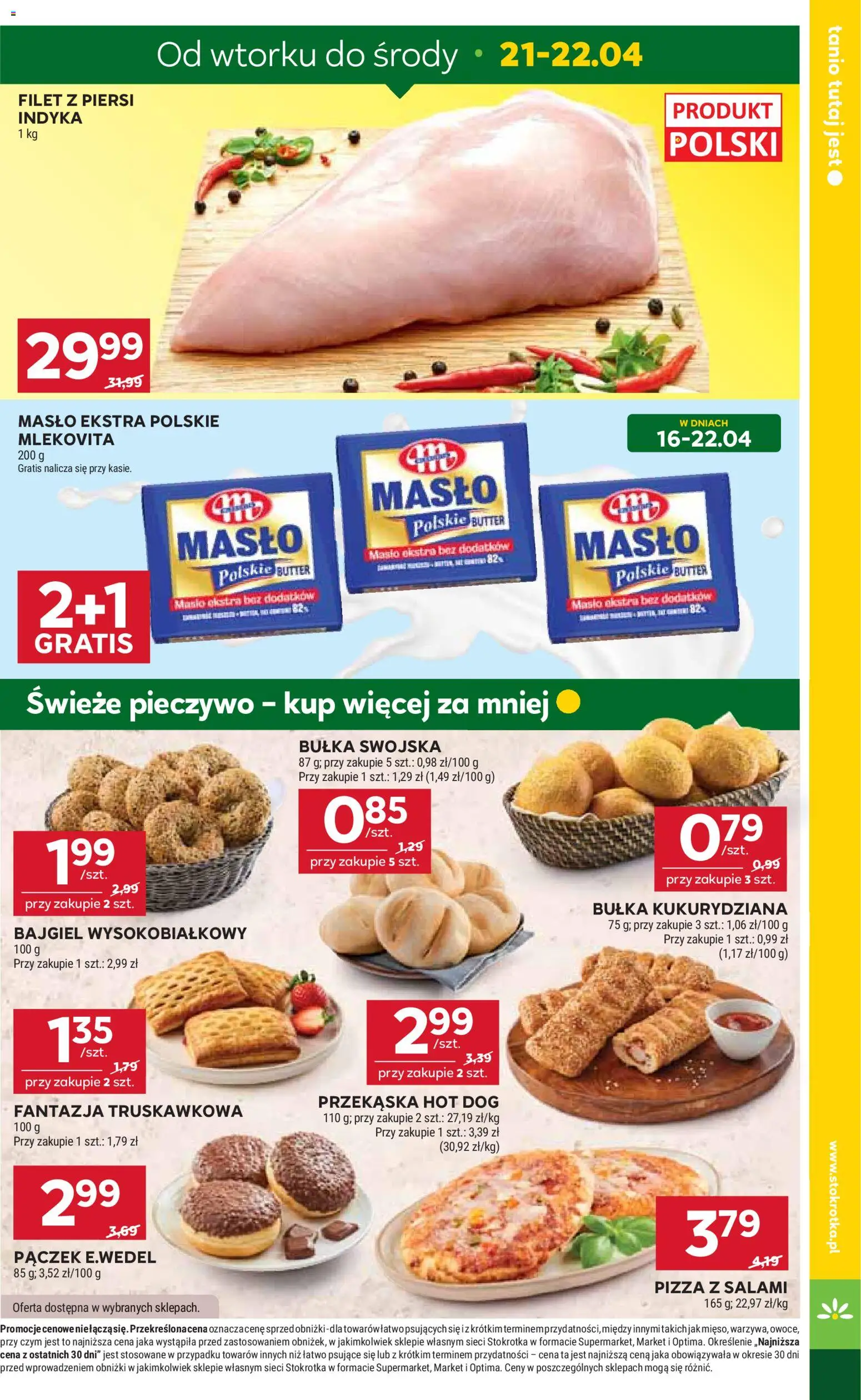 Stokrotka gazetka - Market od 16.04.2026 | Strona: 11 | Produkty: Piersi, Bułka, Salami, Pizza