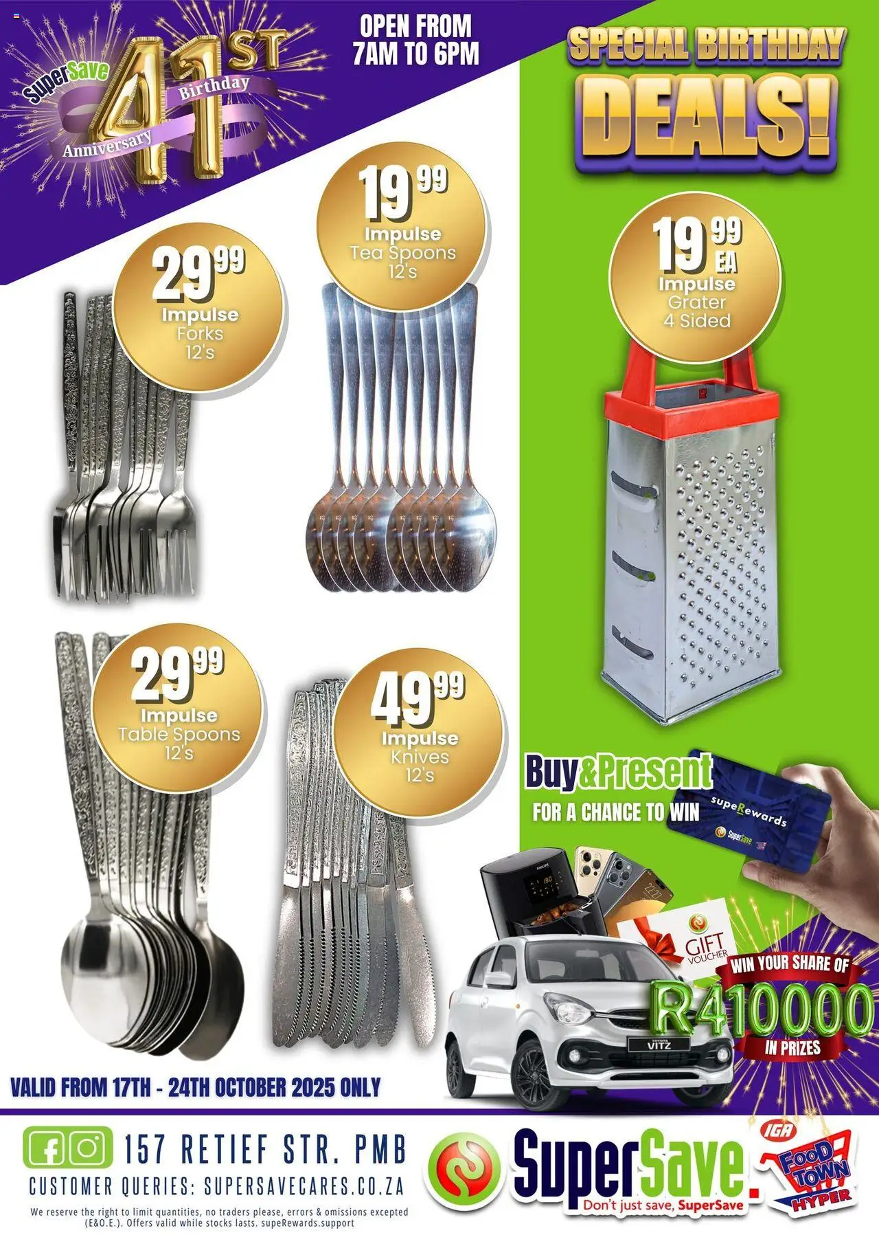 New Super Save catalogue – valid from 17.10.2025 | Page: 109 | Products: Table, Grater, Tea