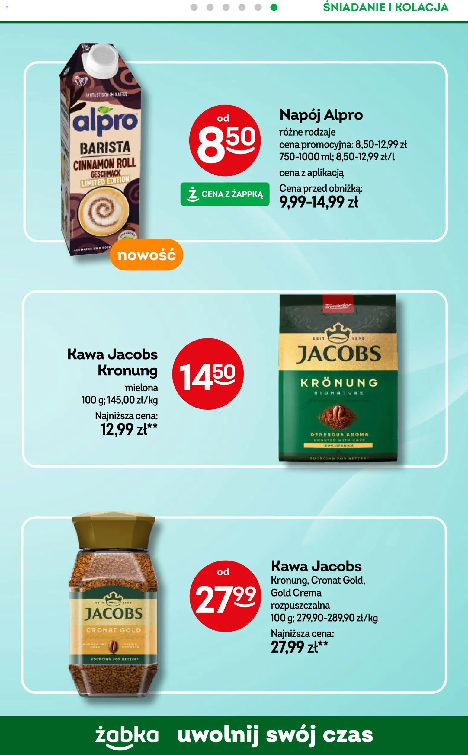 Żabka Gazetka - Codzienne produkty od 22.10.2025 | Strona: 17 | Produkty: Alpro, Kawa jacobs, Kawa