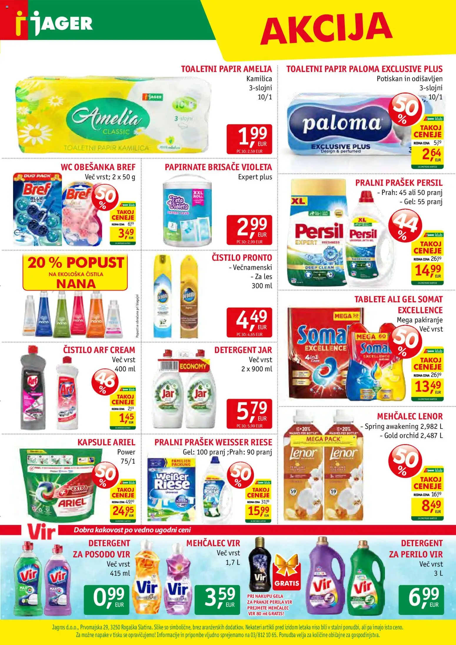 Novi Jager katalog ponudbe – veljaven od 04.03.2026 | Stran: 15 | Izdelki: Prašek, Toaletni papir, Papirnate brisače, Detergent